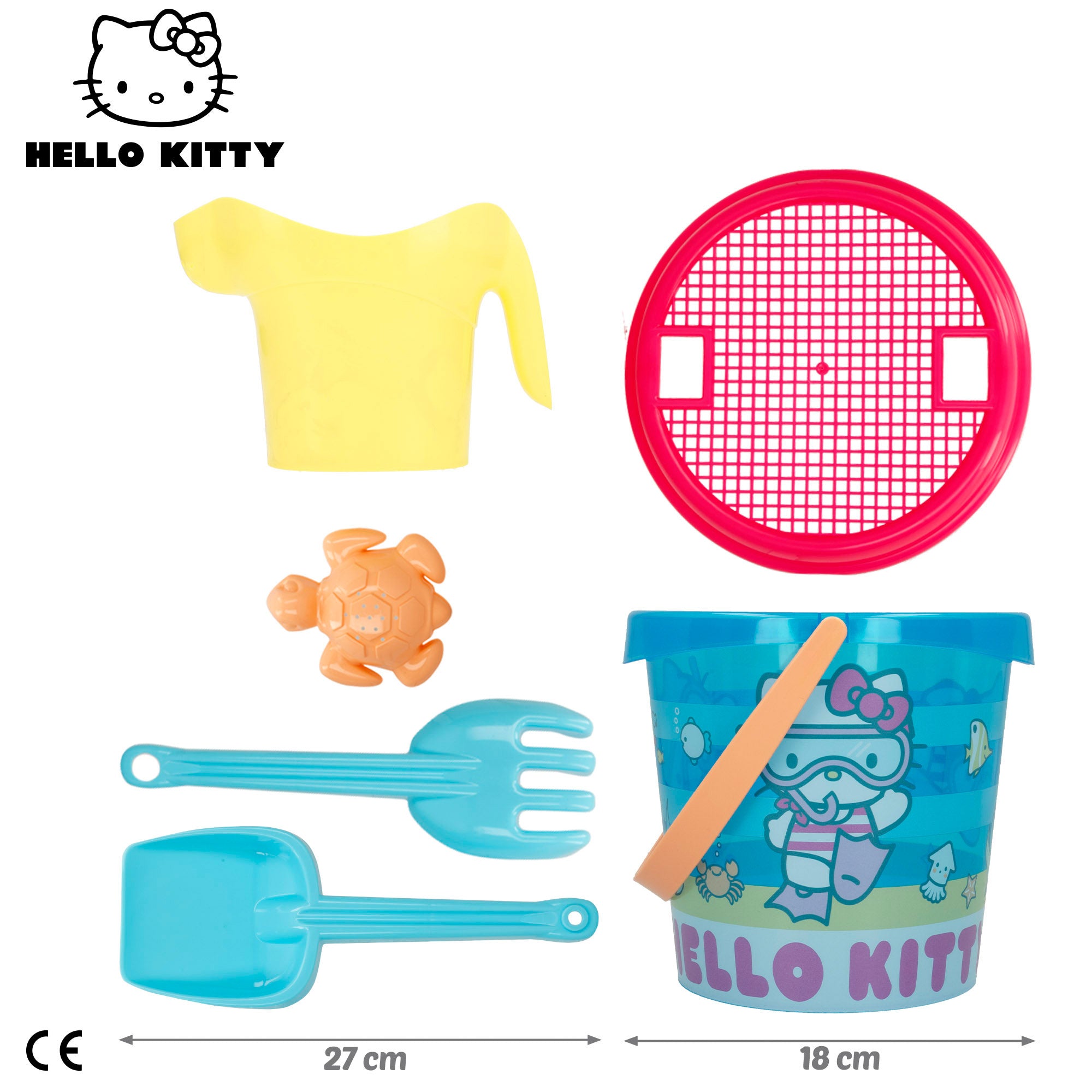 Hello Kitty Set cubo de playa con toalla, accesorios y bolsa