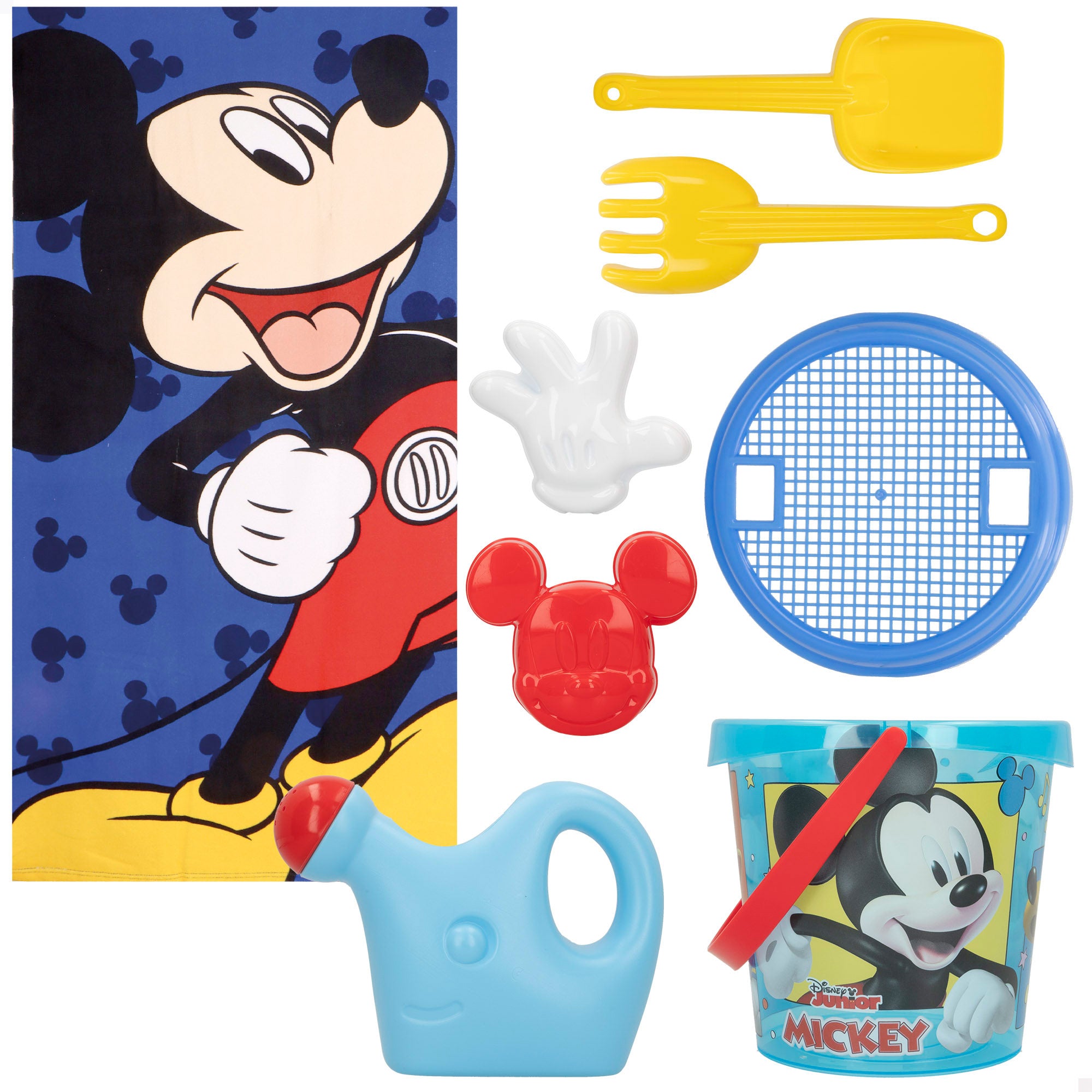 Mickey Set cubo de playa con toalla, accesorios y bolsa