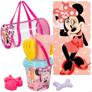 Minnie Set cubo de playa con toalla, accesorios y bolsa