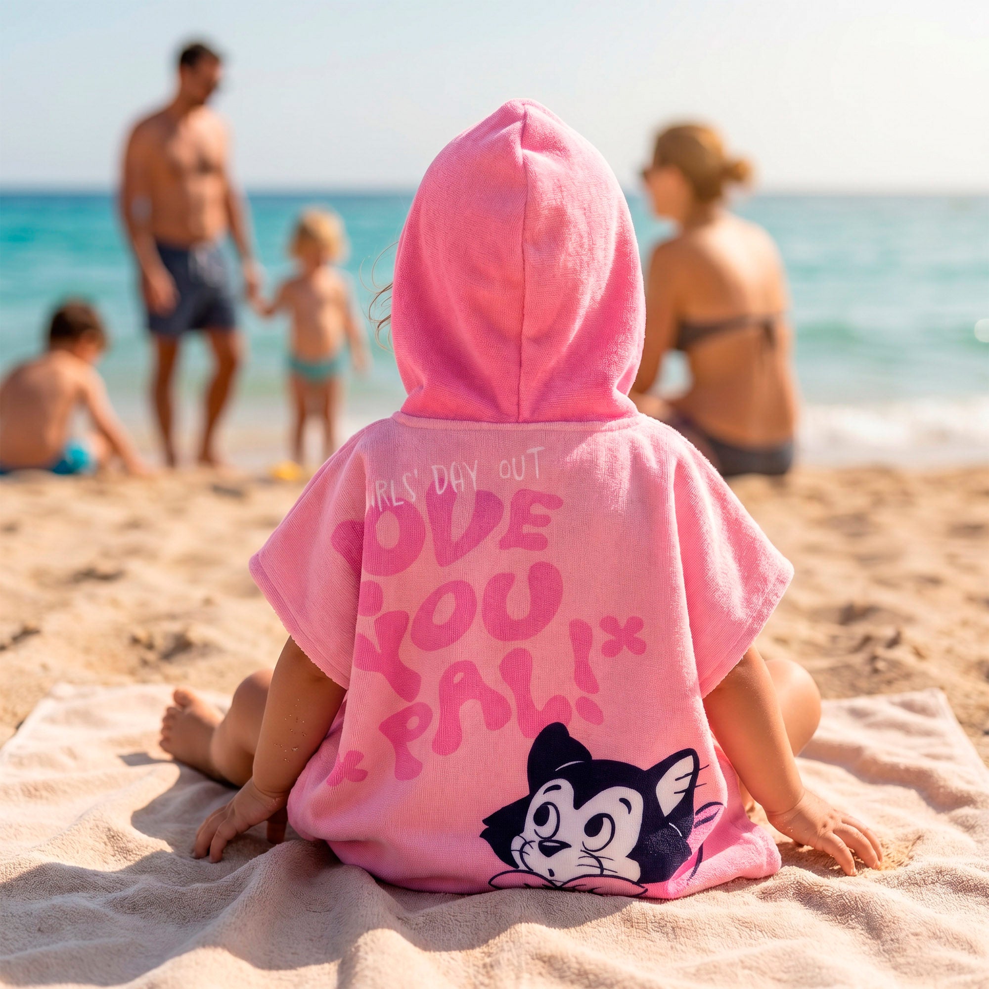 Minnie Set cubo de playa con poncho, accesorios y mochila