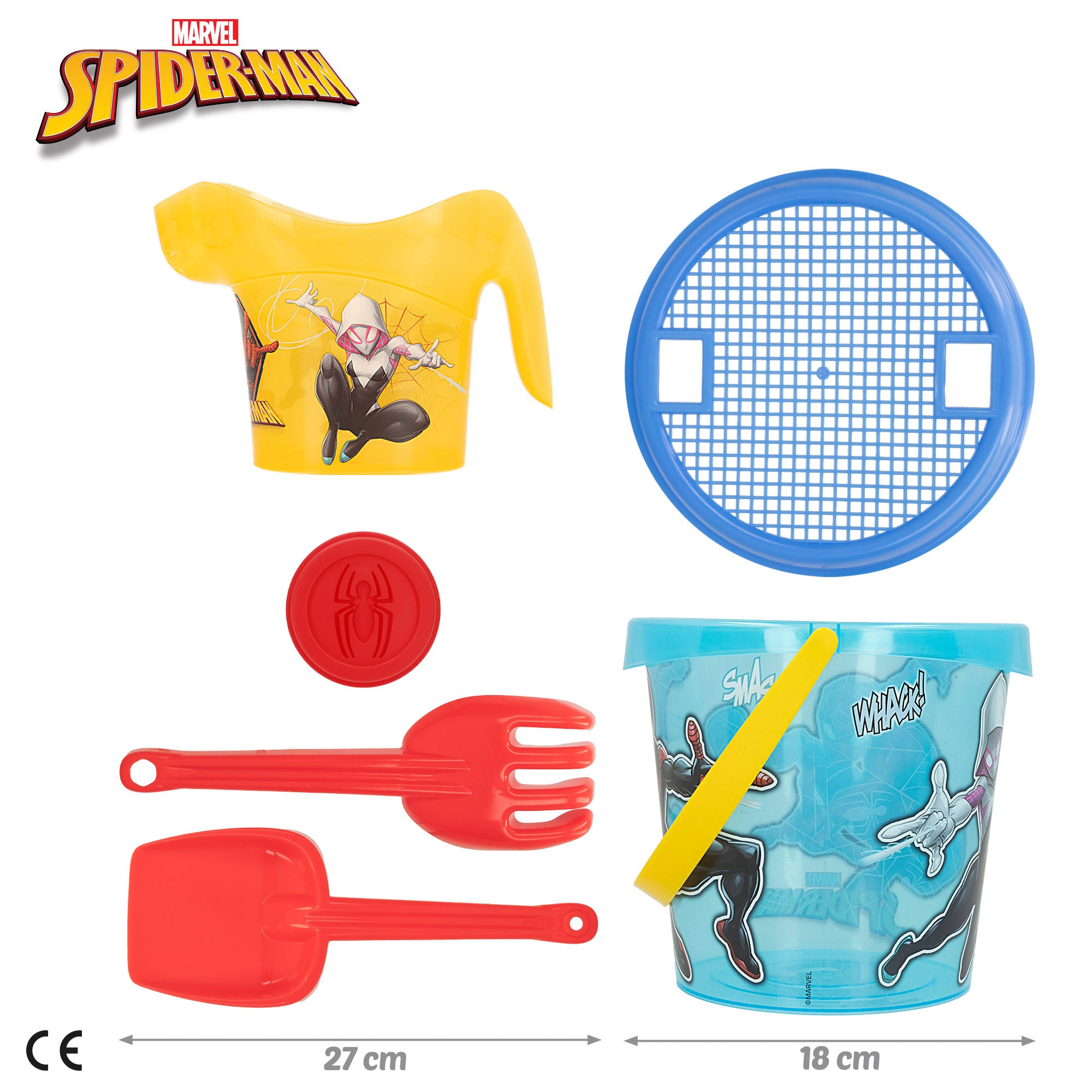 Spider-Man Set cubo de playa con toalla, accesorios y bolsa