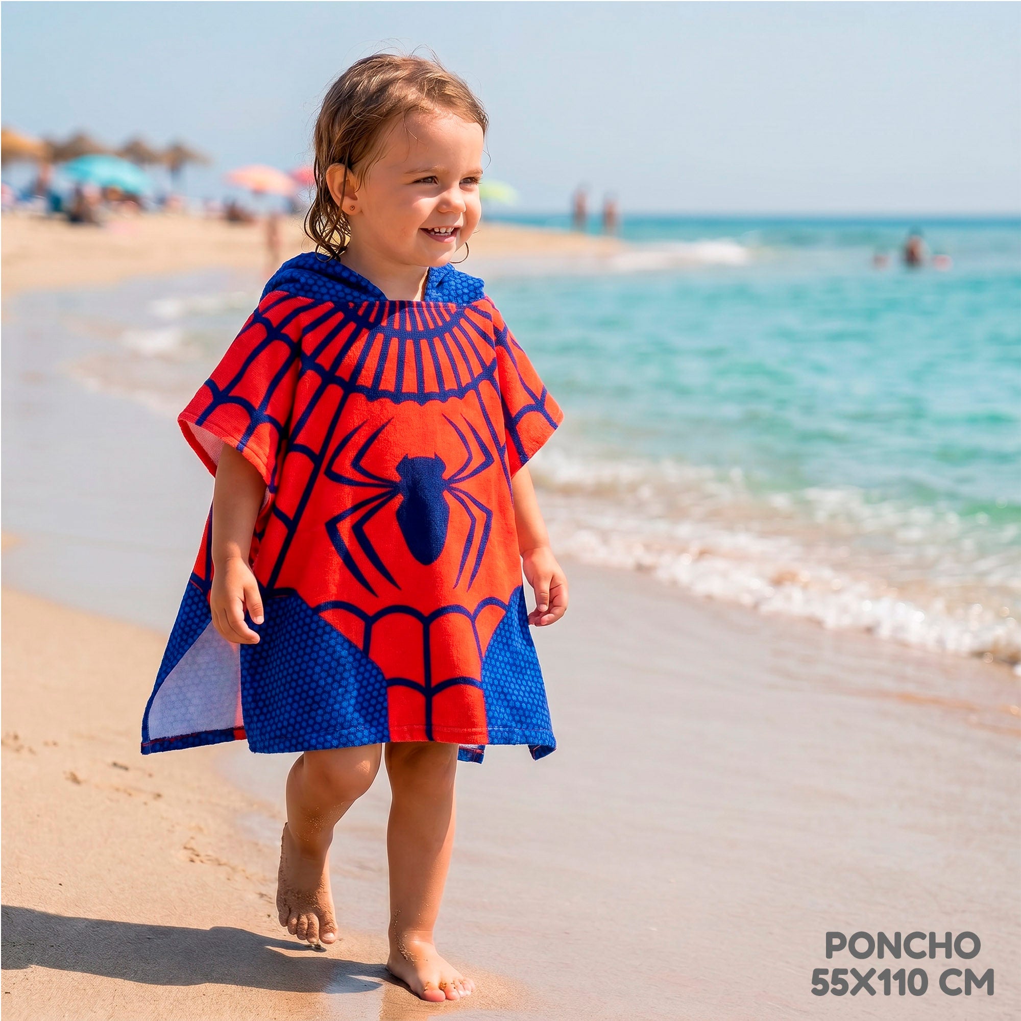 Spidey Set cubo de playa con poncho, accesorios y mochila