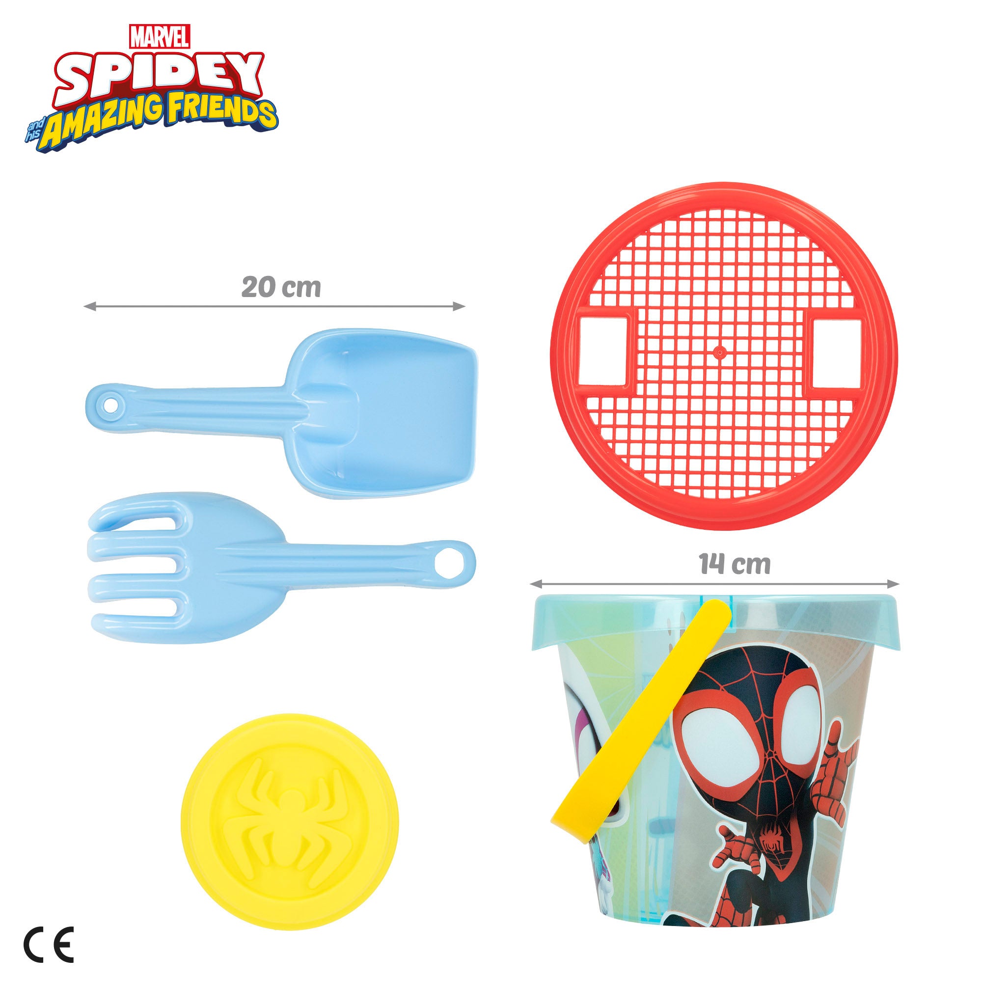 Spidey Set cubo de playa con poncho, accesorios y mochila