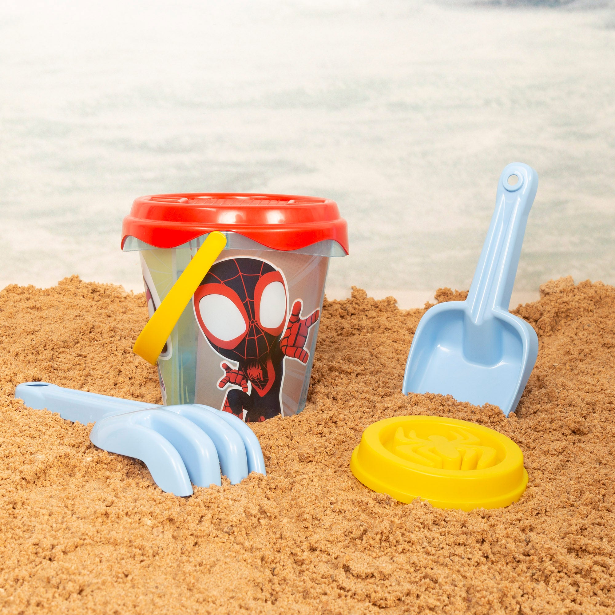 Spidey Set cubo de playa con poncho, accesorios y mochila