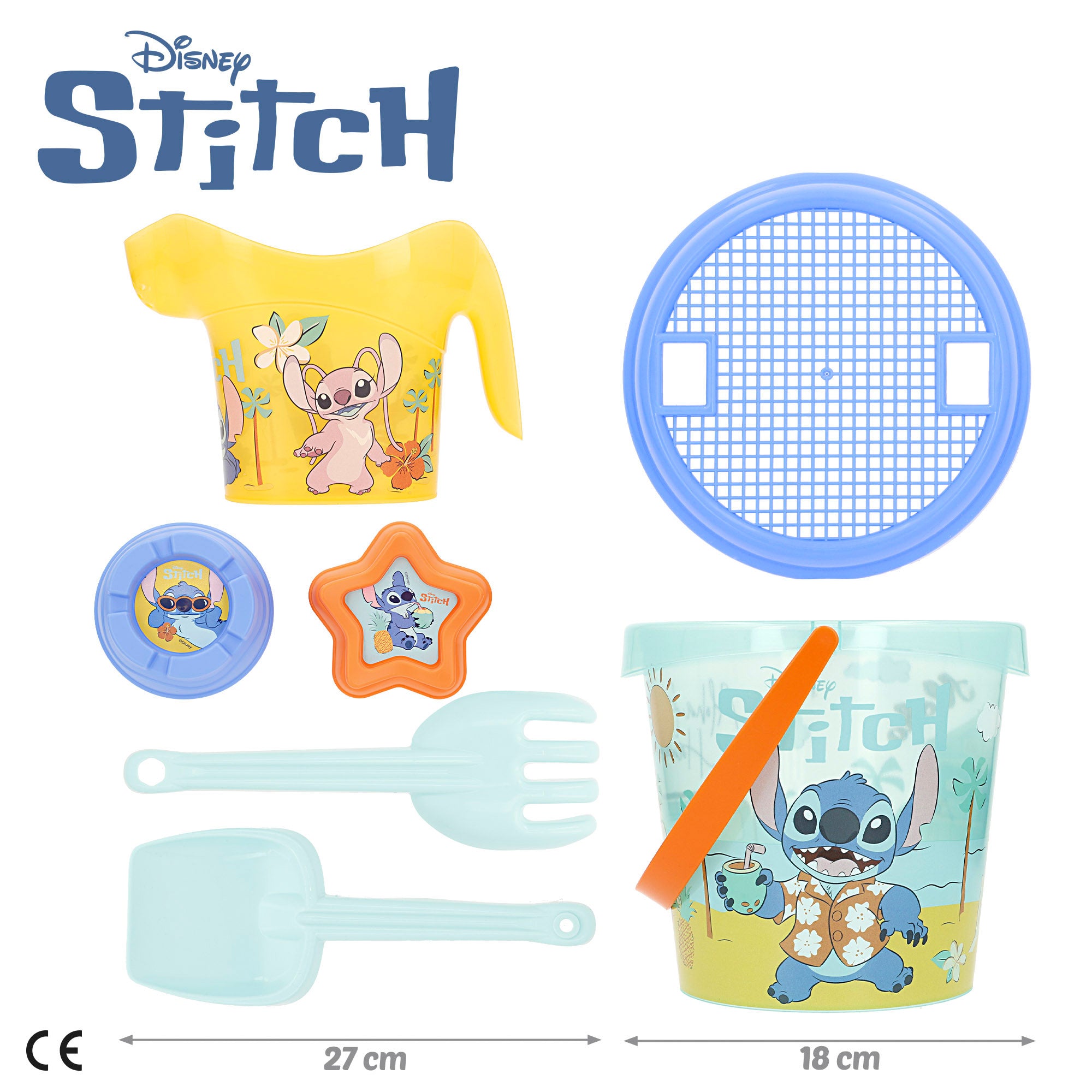 Stitch Set cubo de playa con toalla, accesorios y bolsa