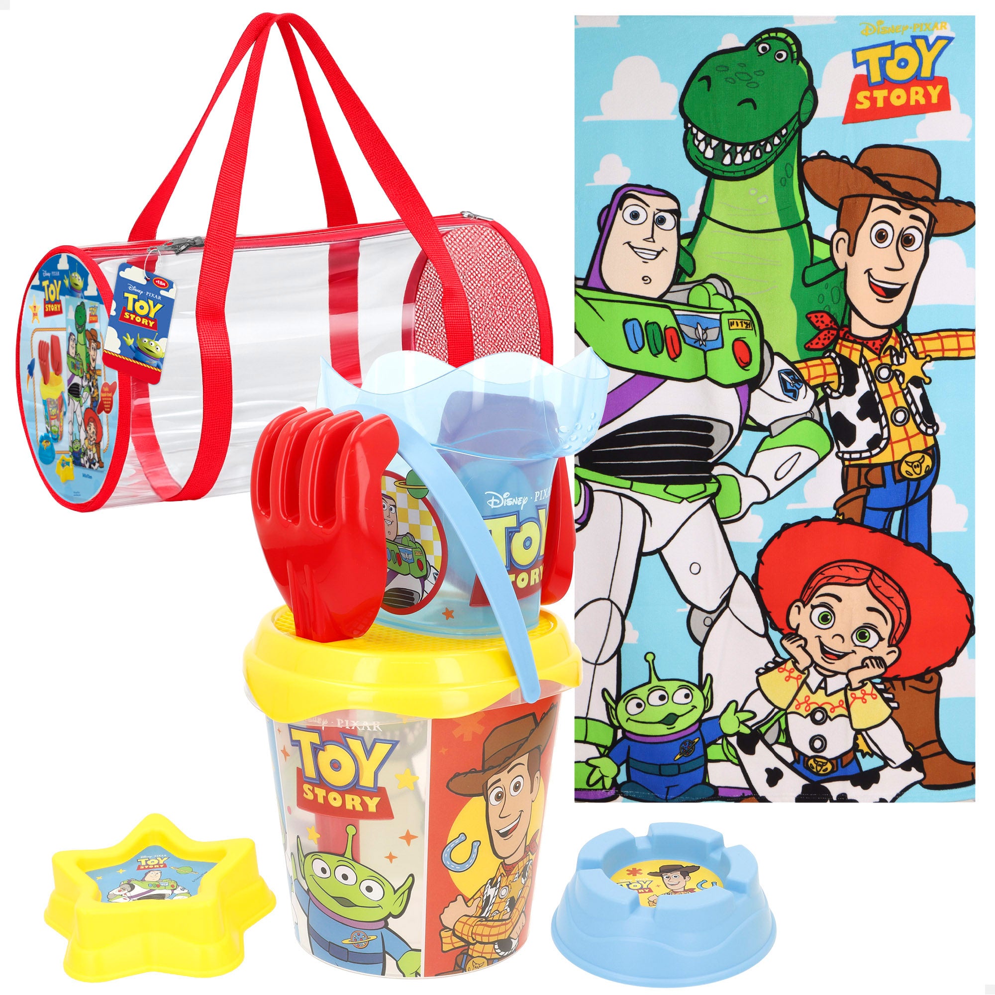 Toy Story Set cubo de playa con toalla, accesorios y bolsa