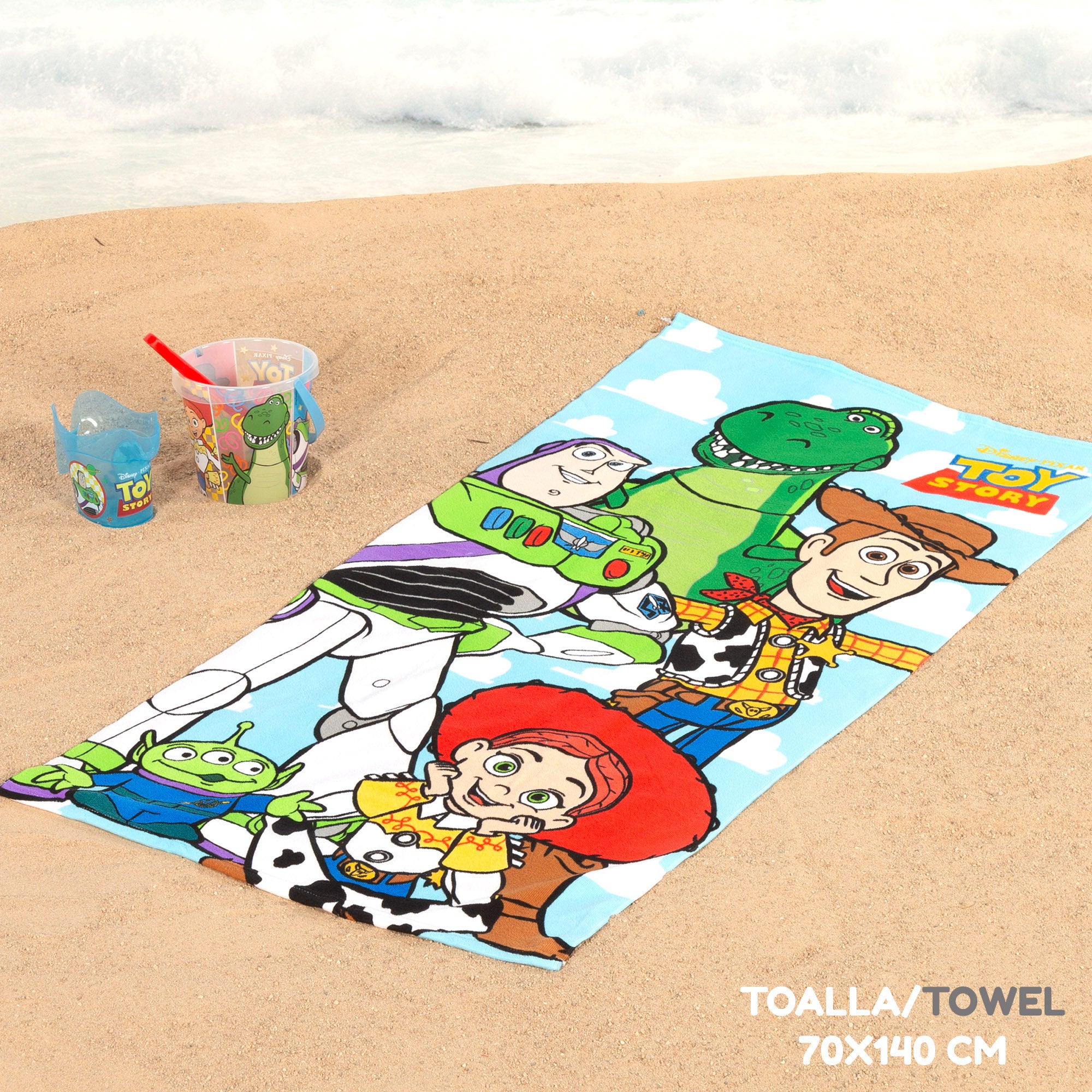 Toy Story Set cubo de playa con toalla, accesorios y bolsa
