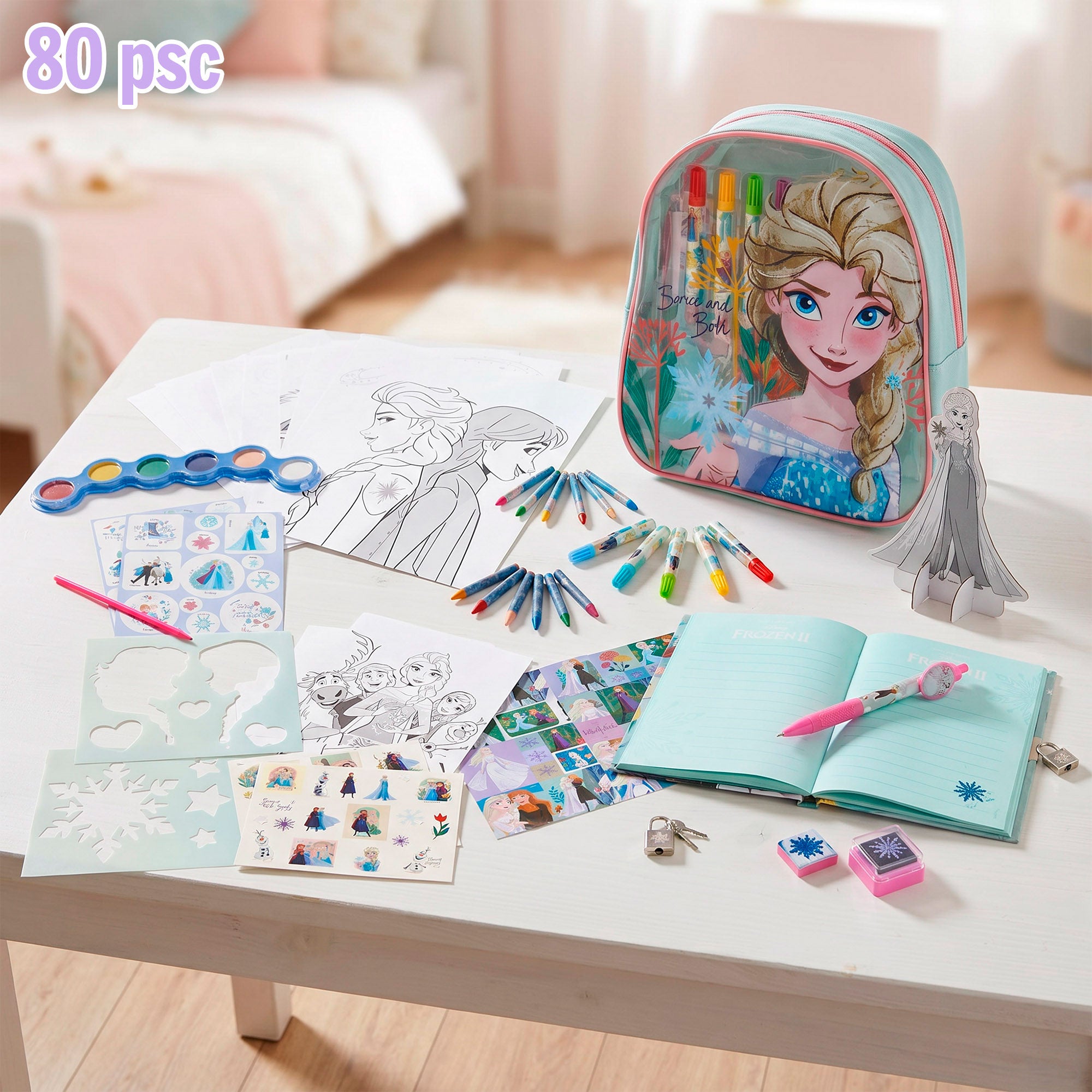 Frozen Set de dibujo 80 piezas + 3 años