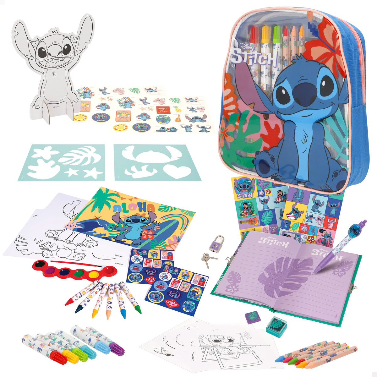 Stitch Mega set de dibujo con mochila 80 piezas