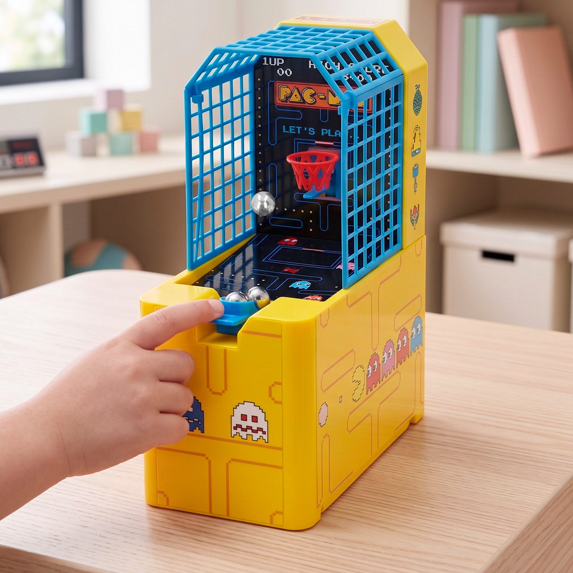 Pac-Man Juego baloncesto arcade de mesa + 3 años