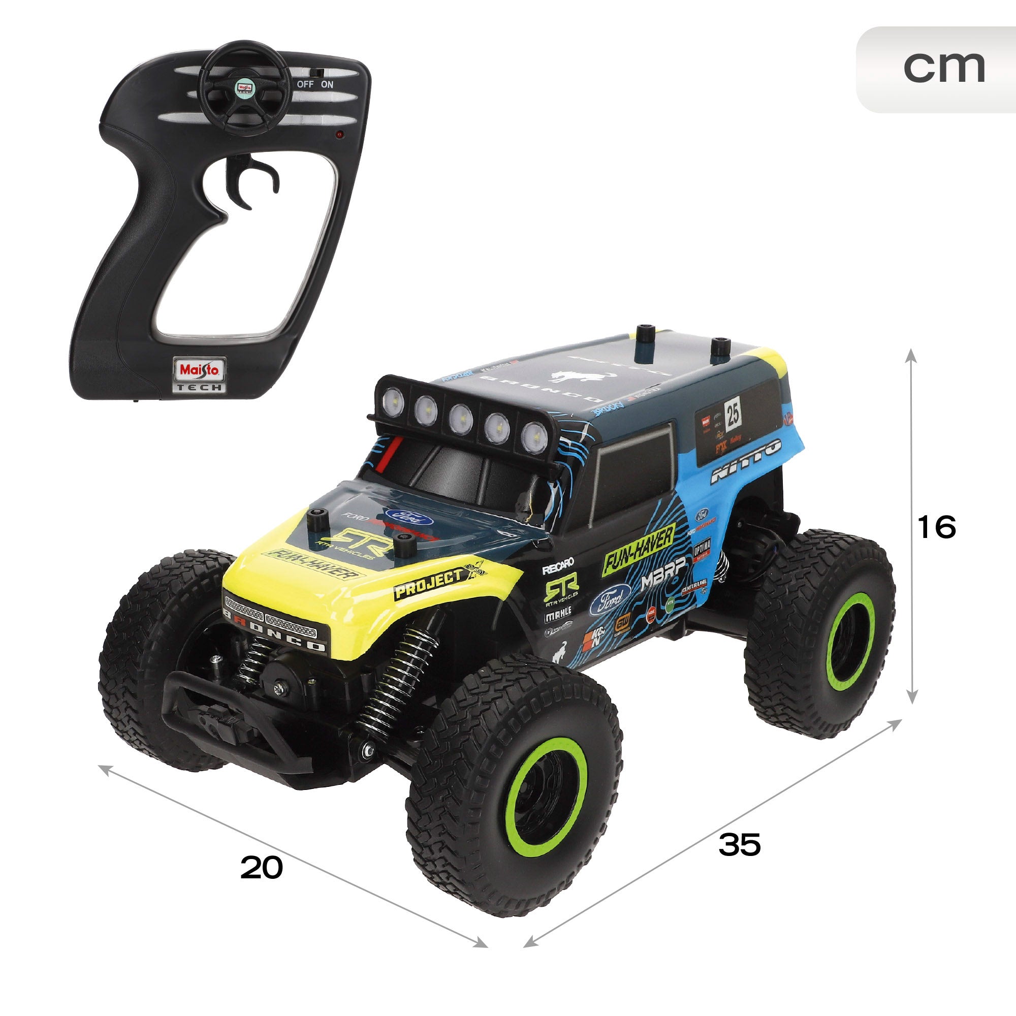 Maisto Coche teledirigido Ultra4 "Brocky" Off-Road Ford Bronco con luz