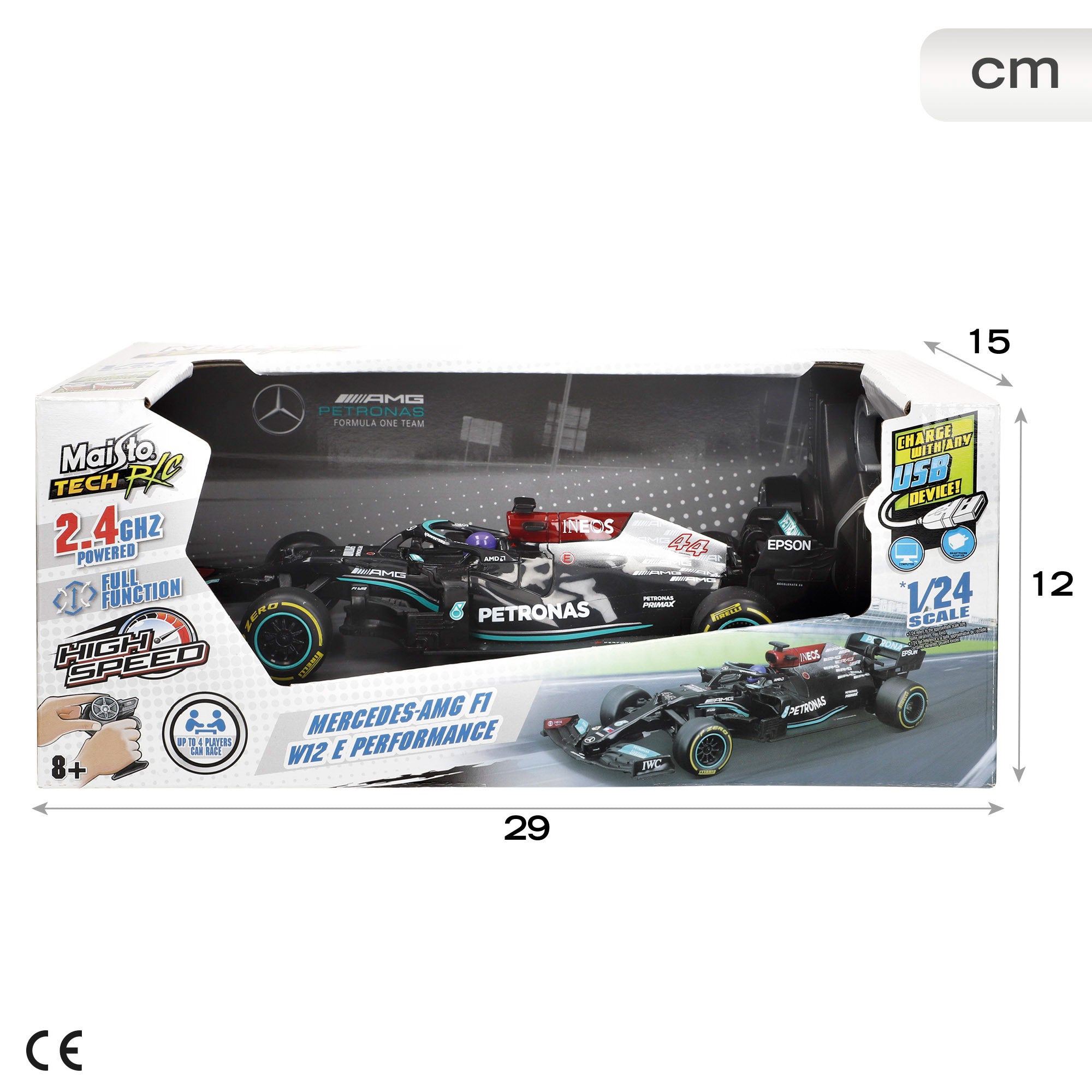 Maisto F1 2021 Carro Telecomandado Mercedes-AMG F1 Hamilton 1:24