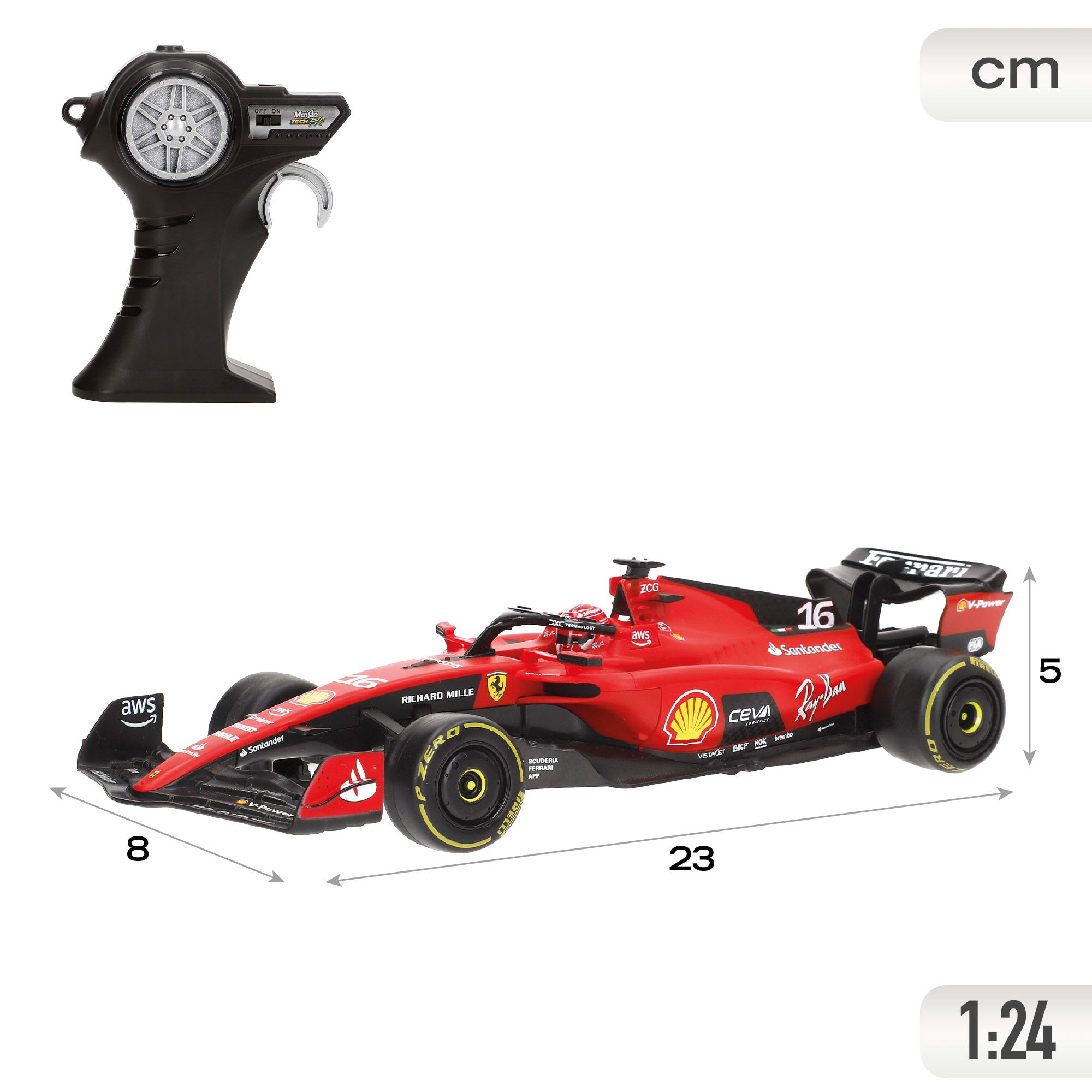 Carro telecomandado Maisto F1 2023 Ferrari SF-23 Leclerc 1:24