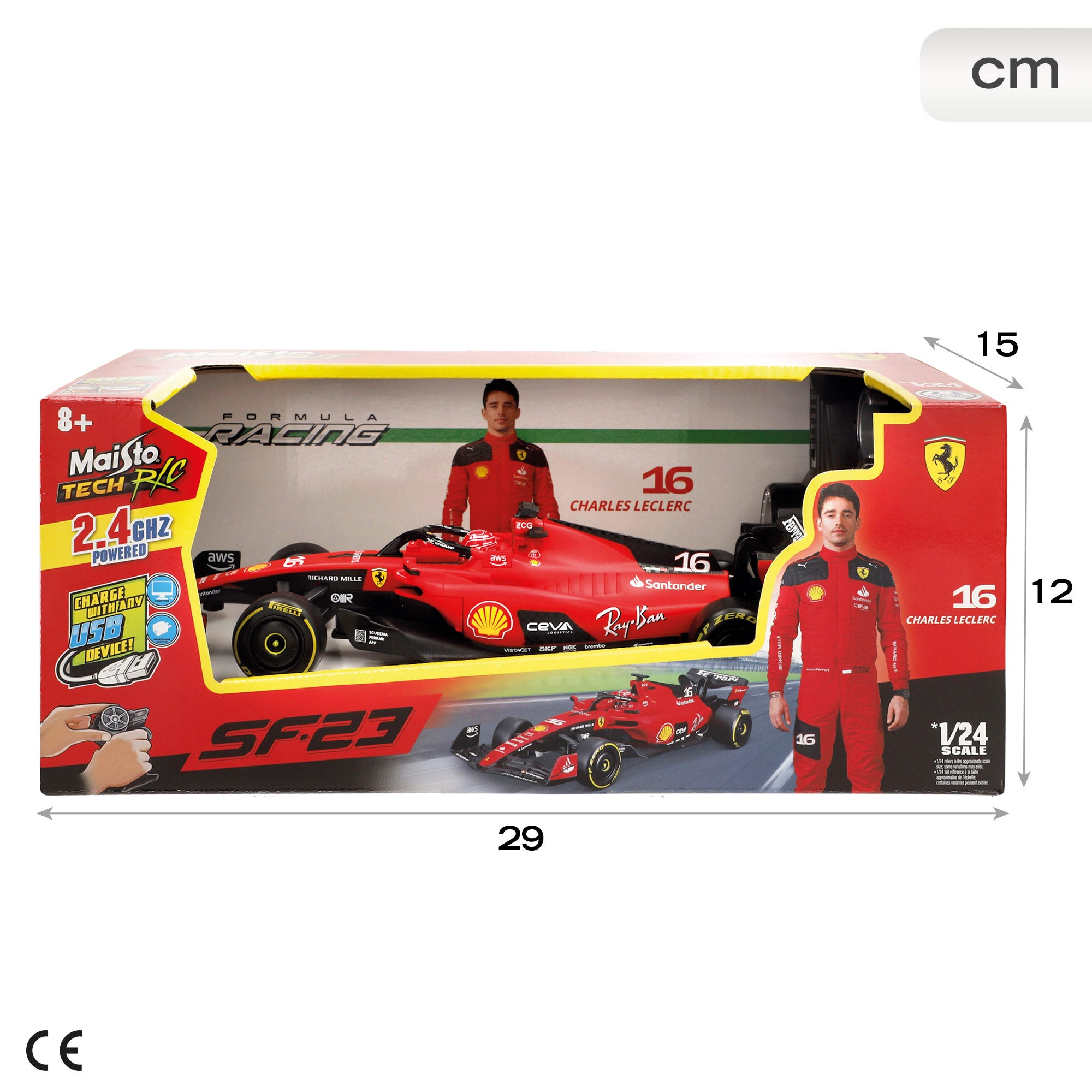 Carro telecomandado Maisto F1 2023 Ferrari SF-23 Leclerc 1:24