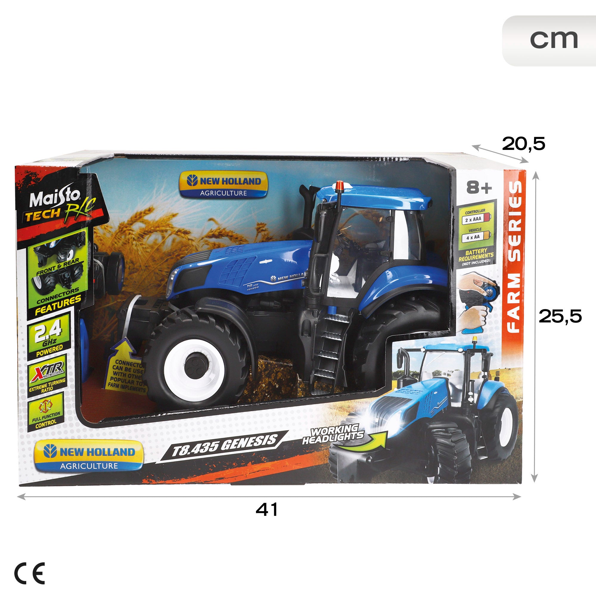 Trator 4x4 com comando Maisto New Holland T8.435 Genesis