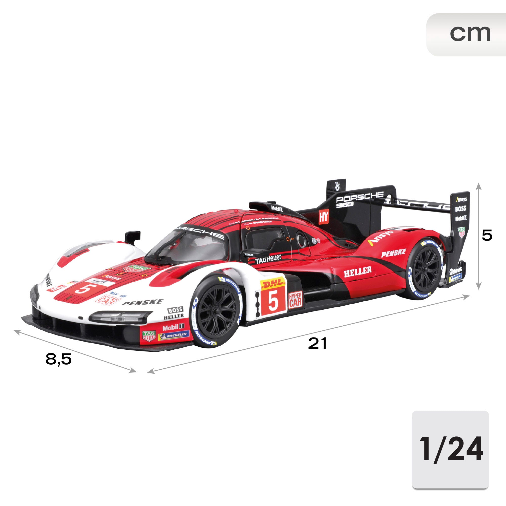 Burago Maqueta coche carreras Porsche 963 1:24