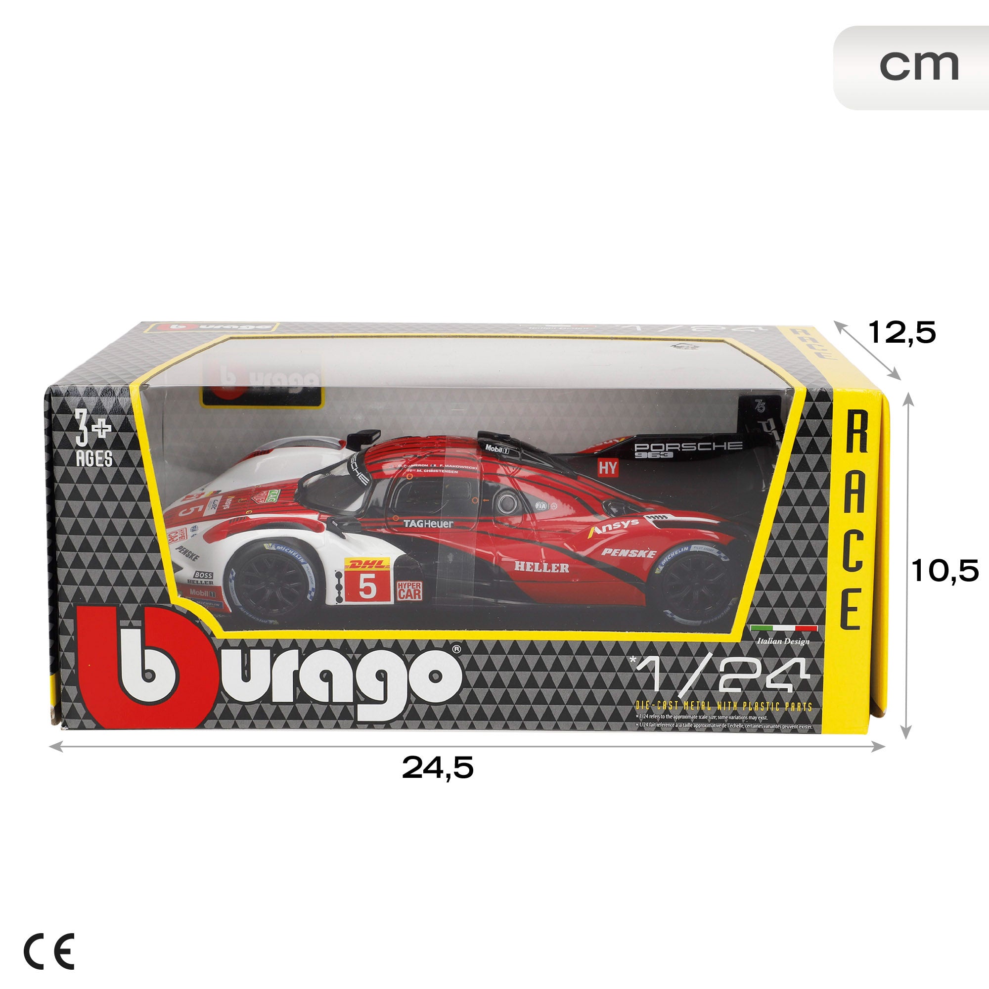 Burago Maqueta coche carreras Porsche 963 1:24