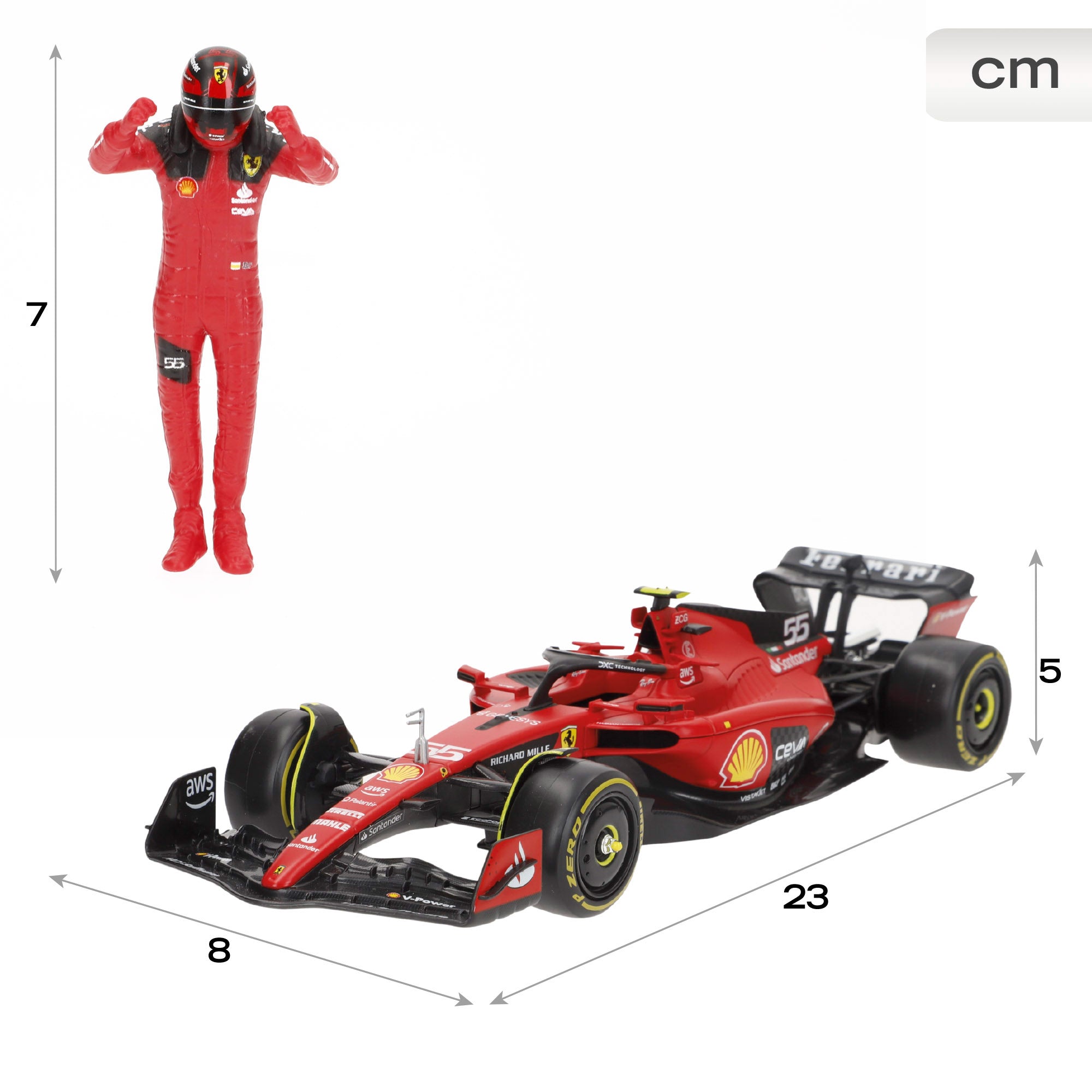 Burago Coche 1:24 Ferrari Racing SF-23 Sainz F1 2023