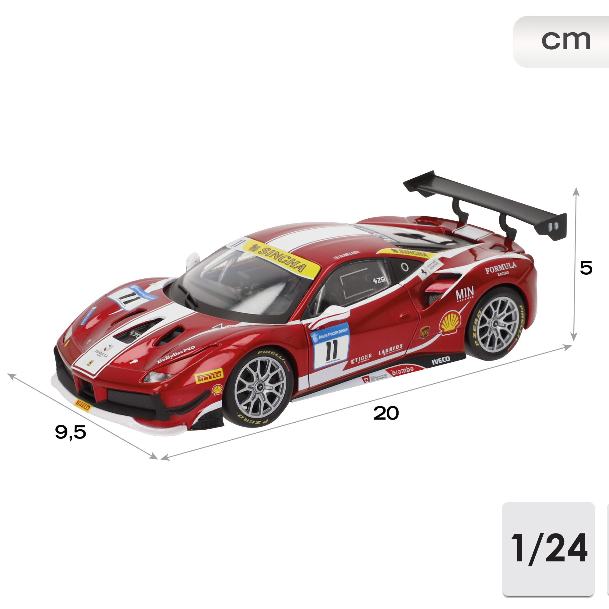 Burago Maqueta Coche Ferrari 488 Challenge Nº11 1:24