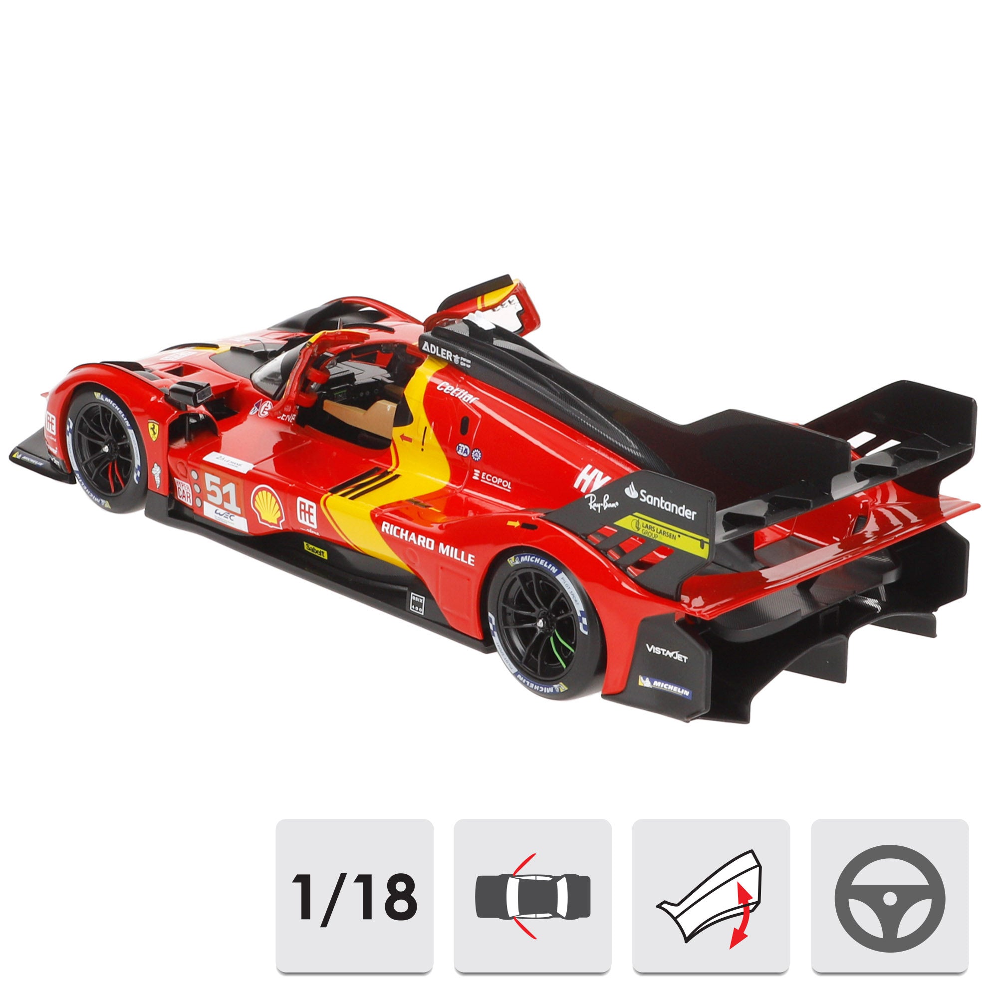 Burago Maqueta coche Ferrari 499P LMH Nº51 1:18