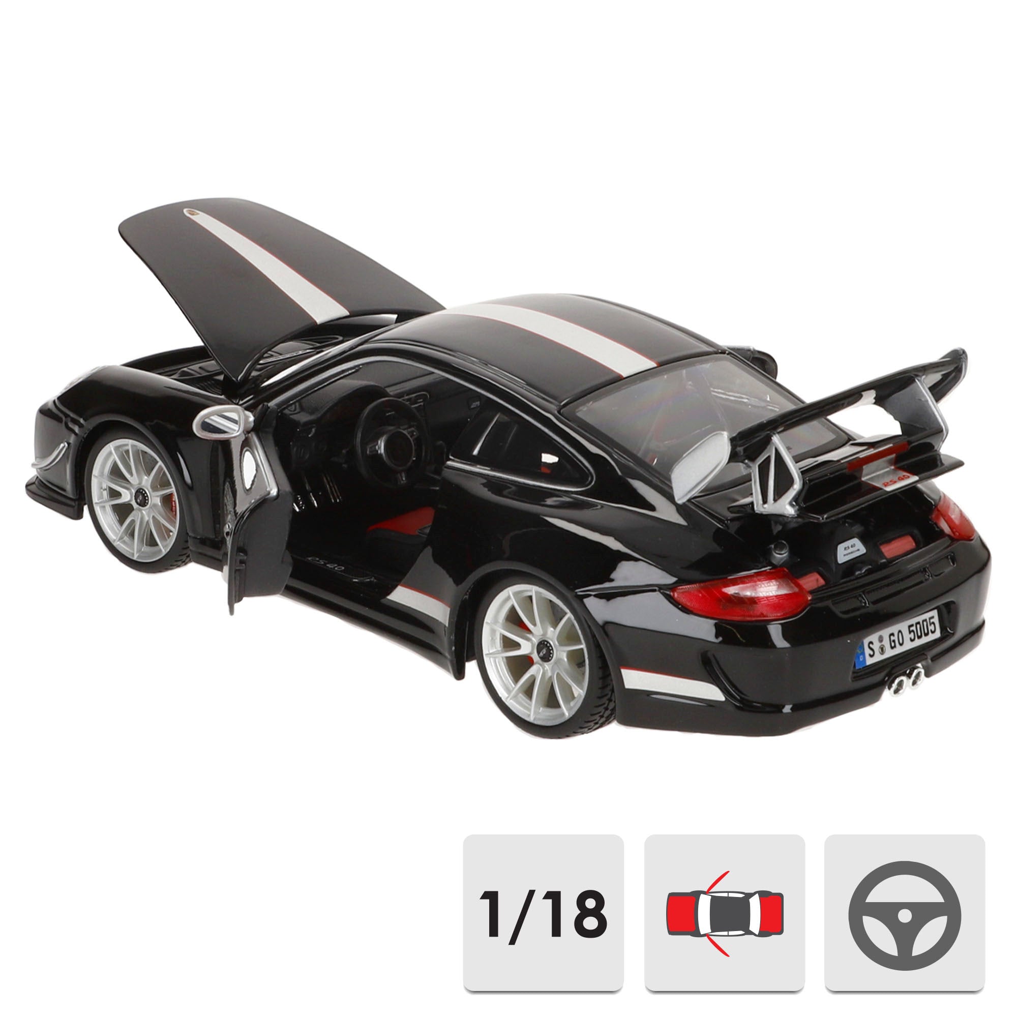 Burago Maqueta Coche Porsche 911 GT3 RS 4.0 Negro 1:18