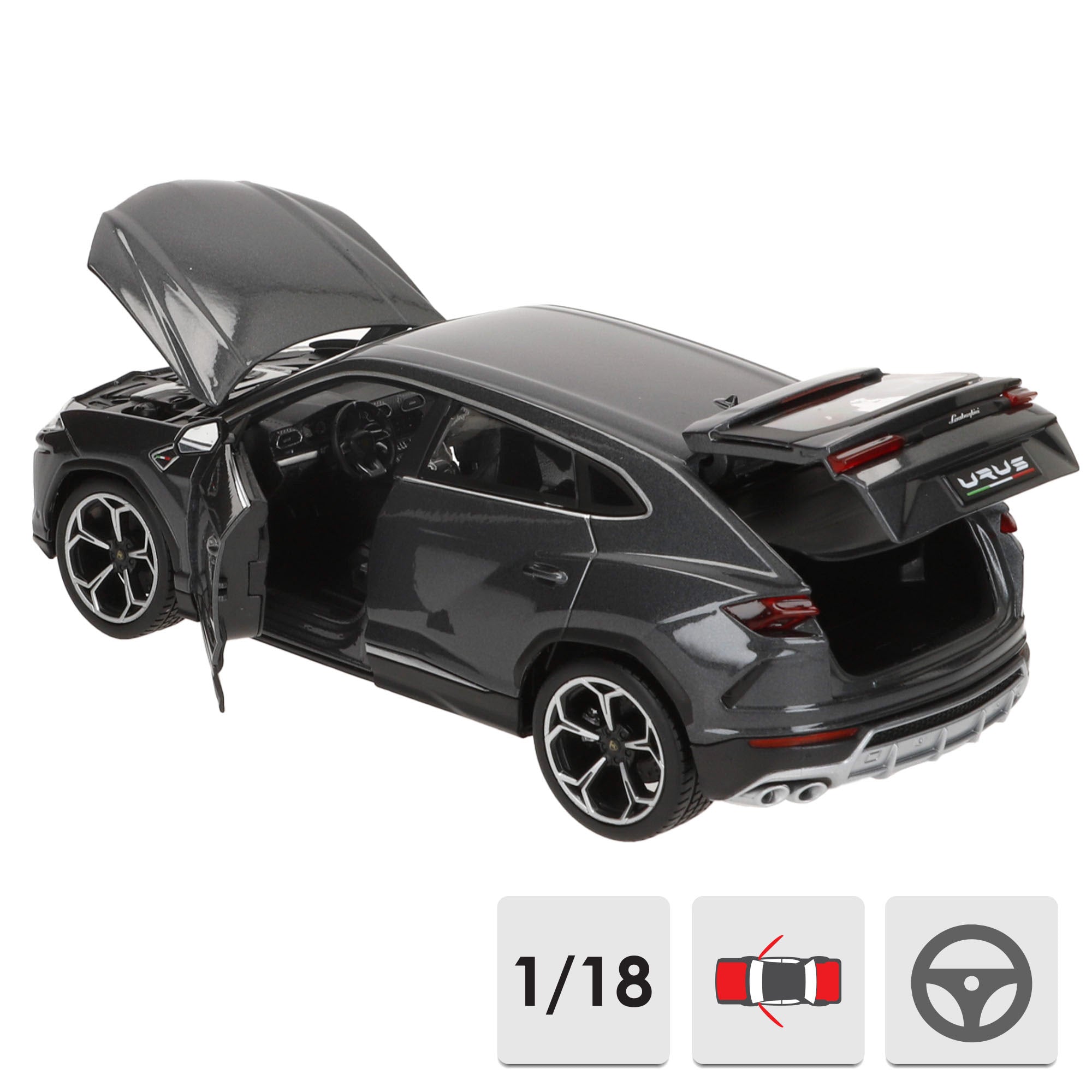 Burago Maqueta Coche Lamborghini Urus Gris 1:18