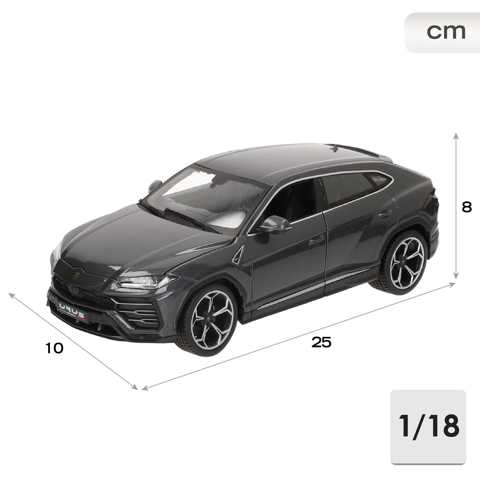 Burago Model Car Lamborghini Urus Cinza 1:18