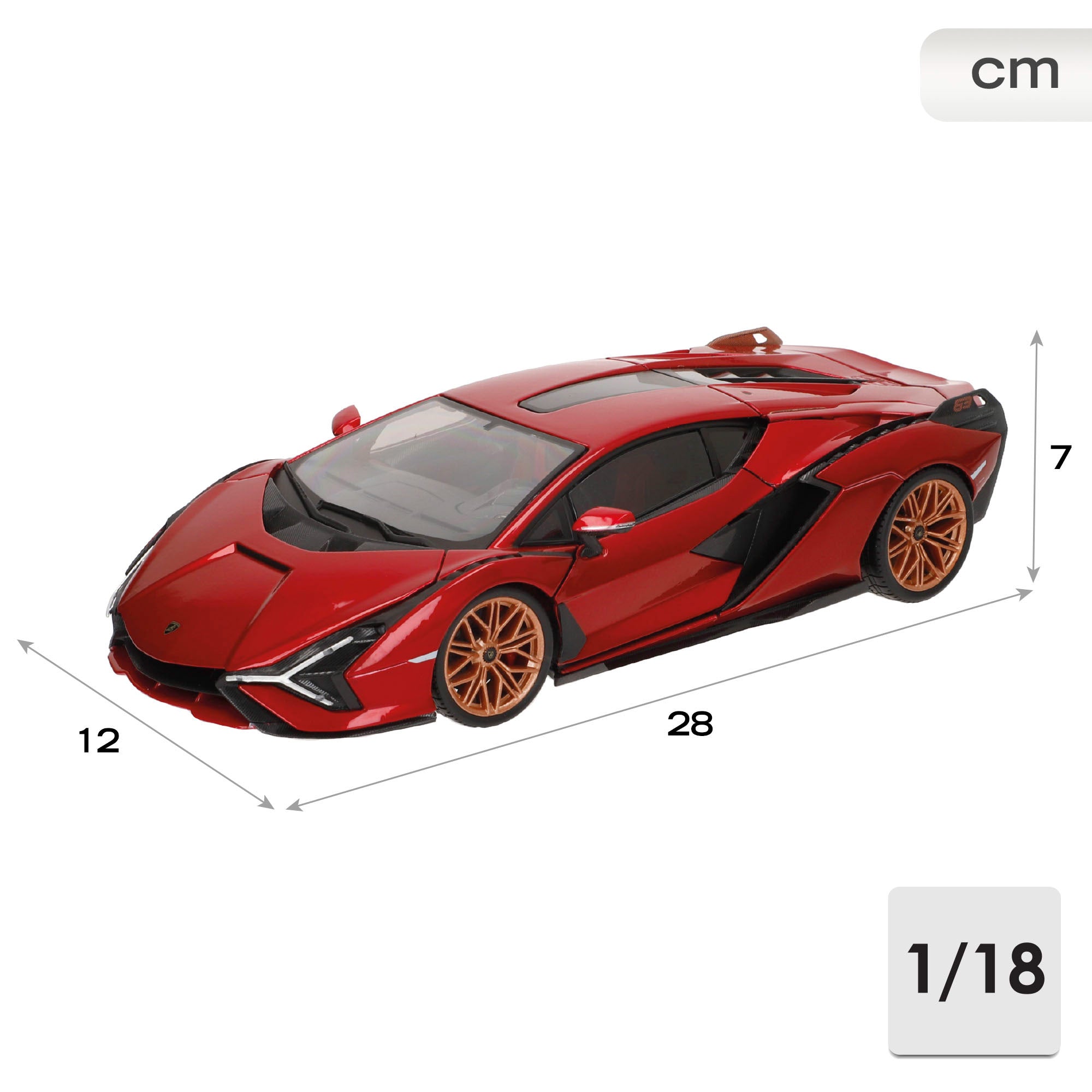 Burago Model Car Lamborghini Sián FKP 37 Vermelho 1:18