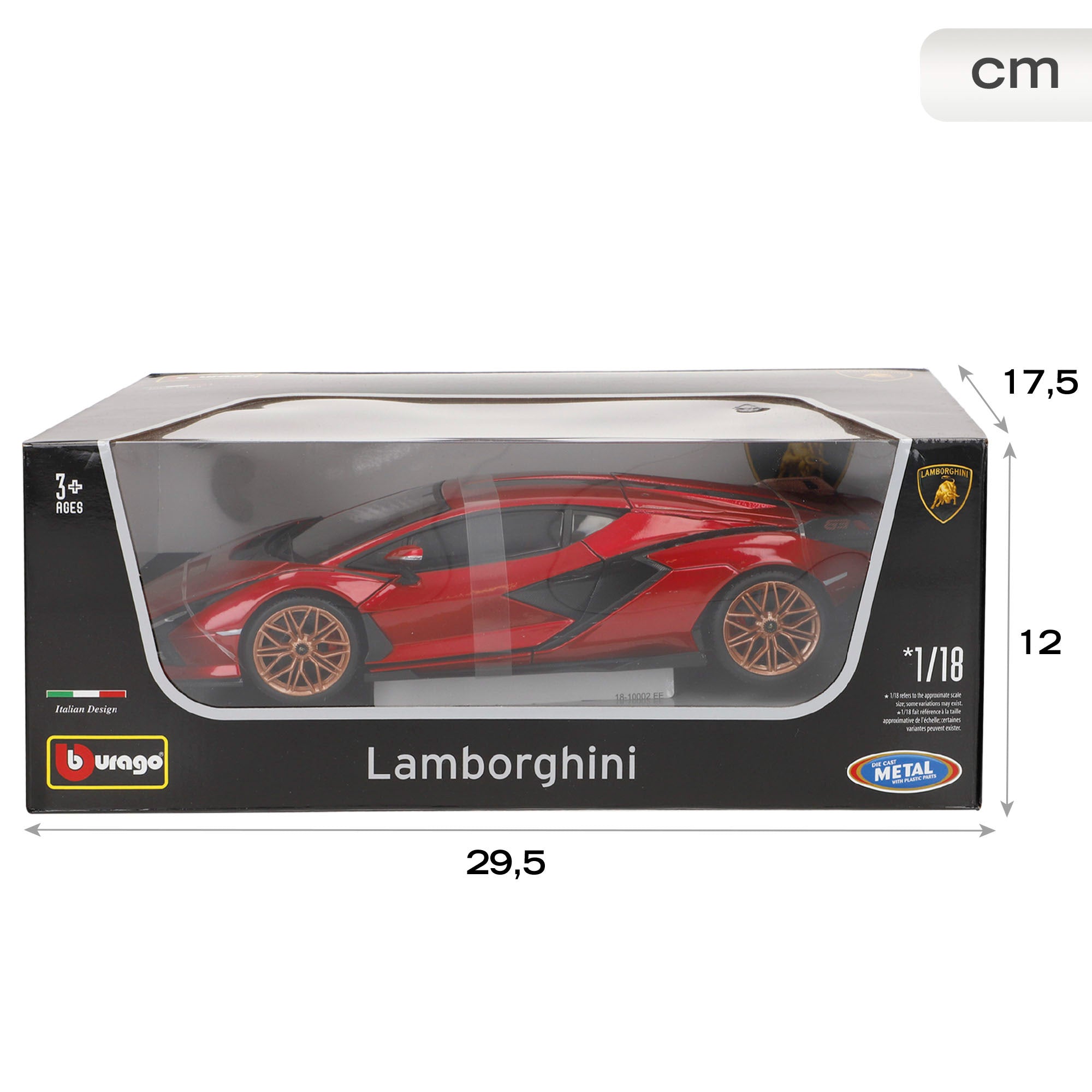 Burago Model Car Lamborghini Sián FKP 37 Vermelho 1:18