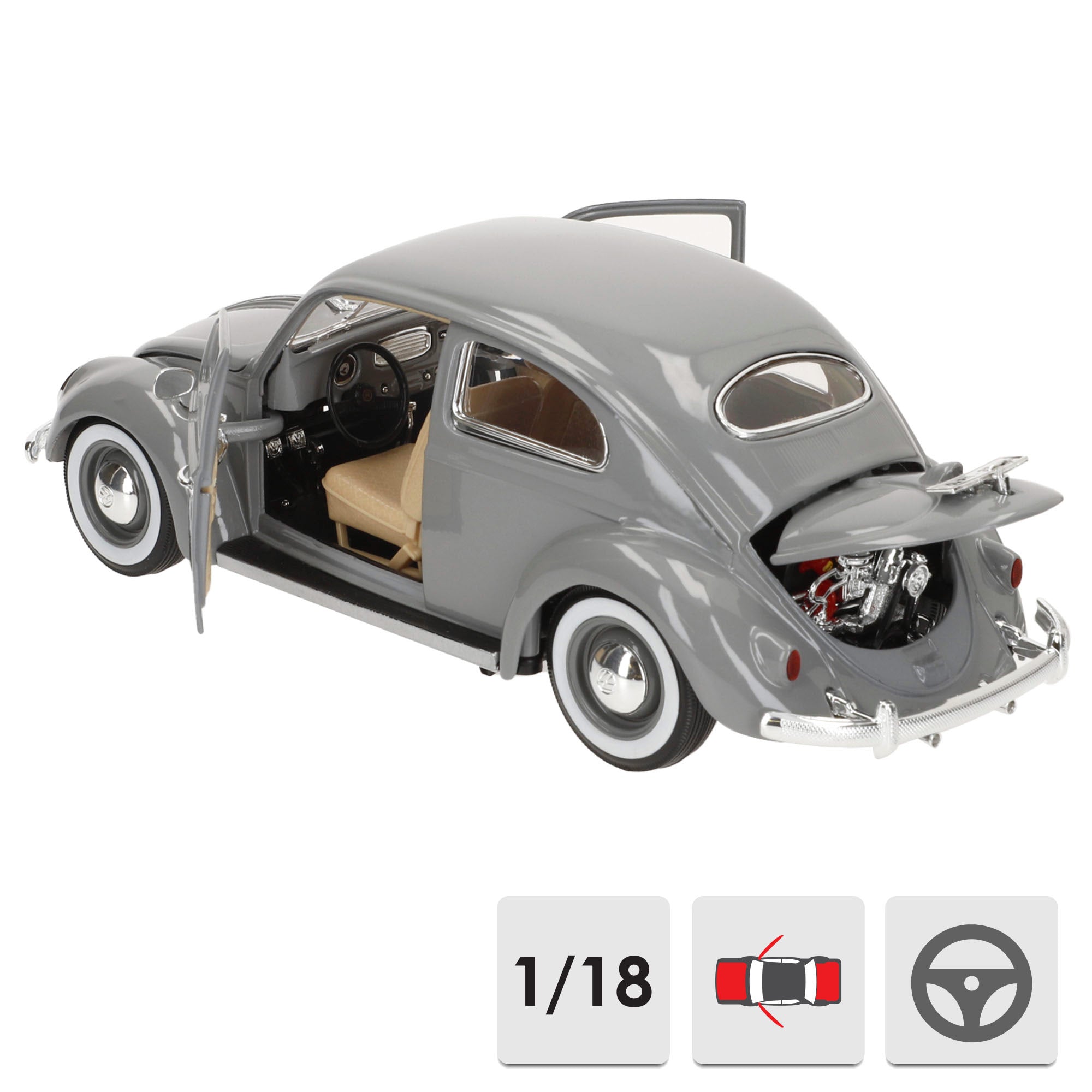 Burago Maqueta Coche Volkswagen Käfer Beetle 1955 1:18