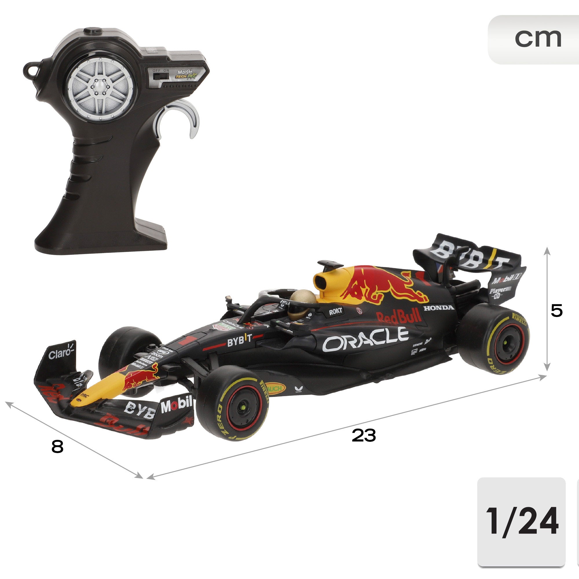 Carro de Fórmula 1 telecomandado Maisto 2023 Oracle Red Bull Racing RB19 Verstappen ou Perez 1:24