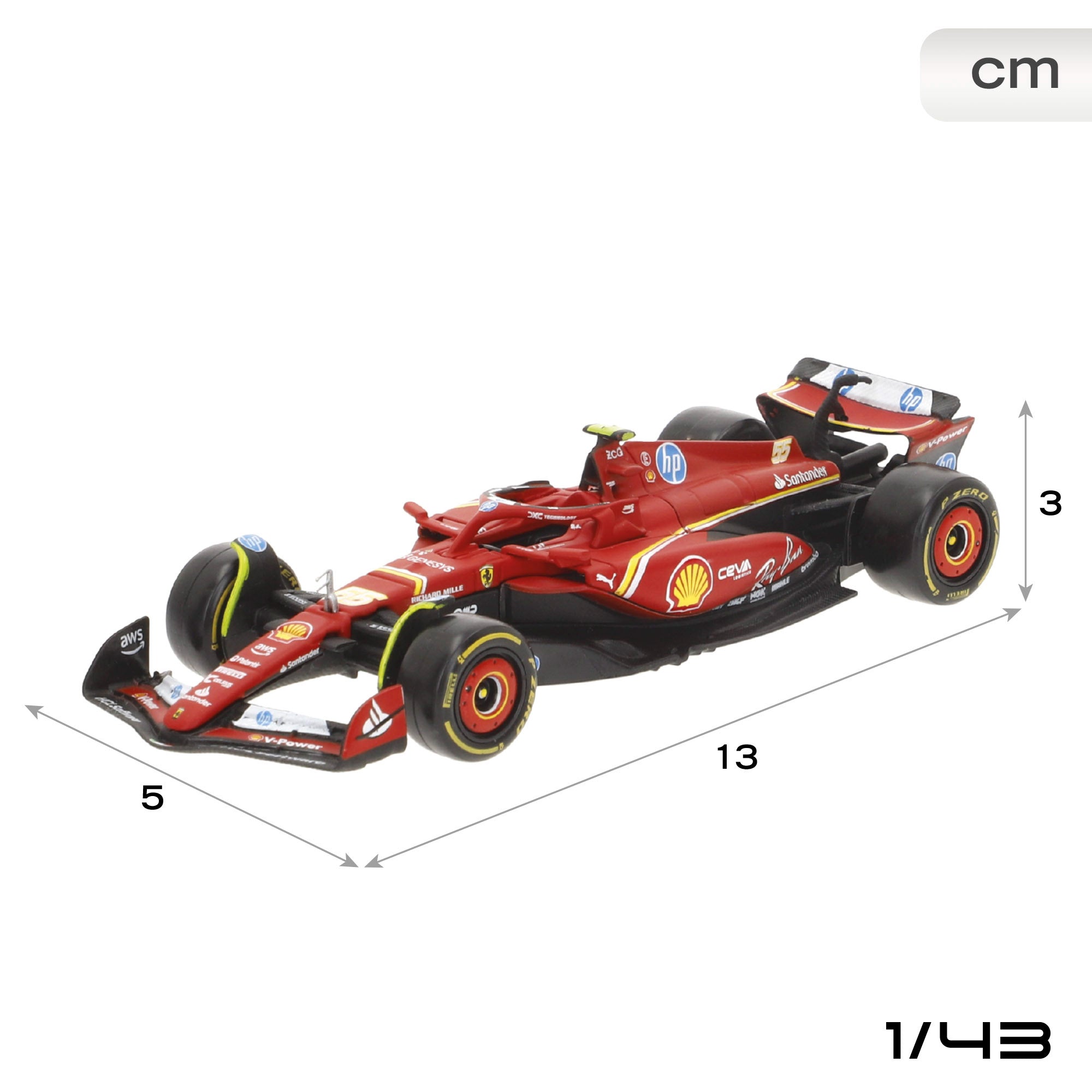 Burago Coche 1:43 Ferrari SF24 Carlos Sainz F1 2024