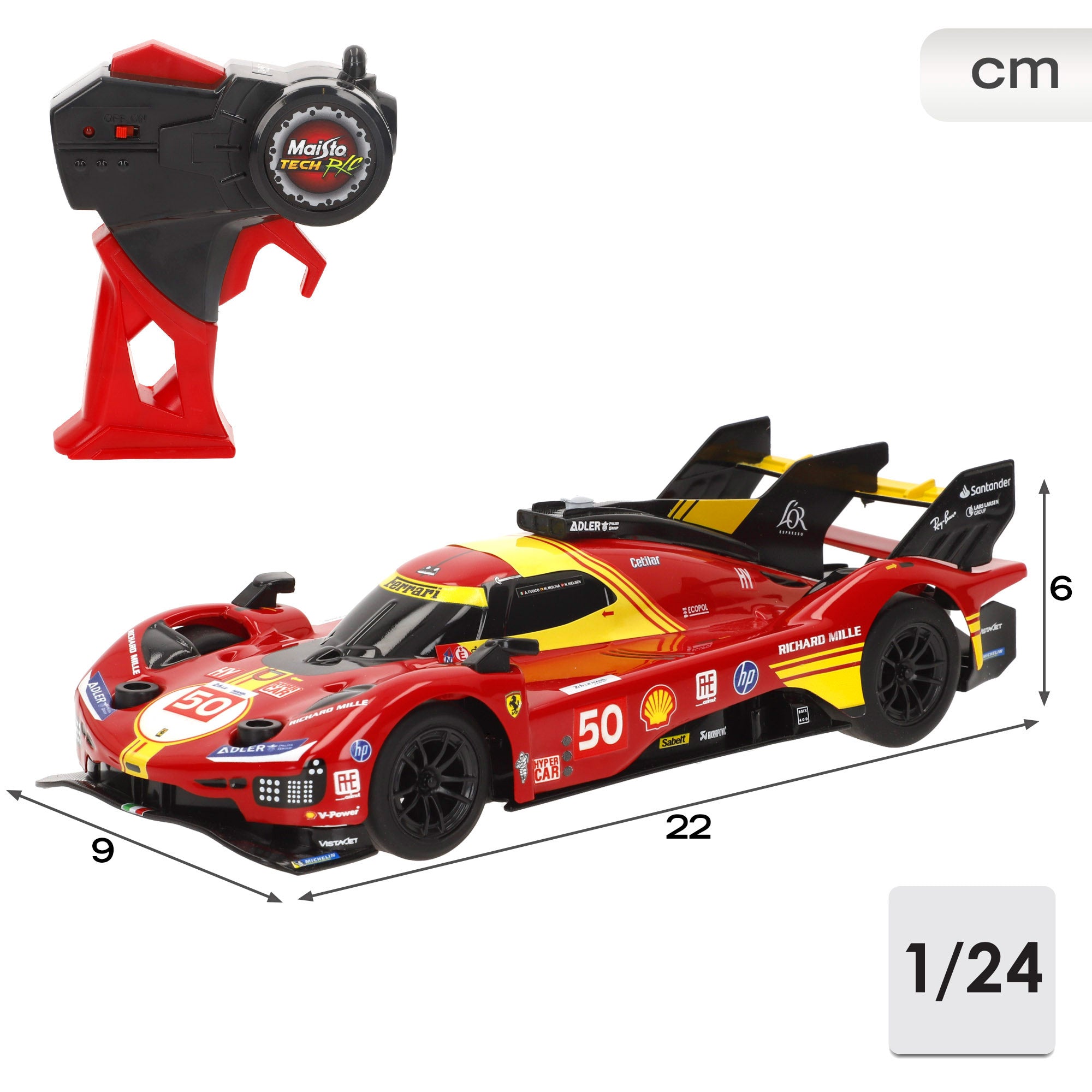 Maisto Tech R/C Carro Telecomandado Ferrari 499P 1:24
