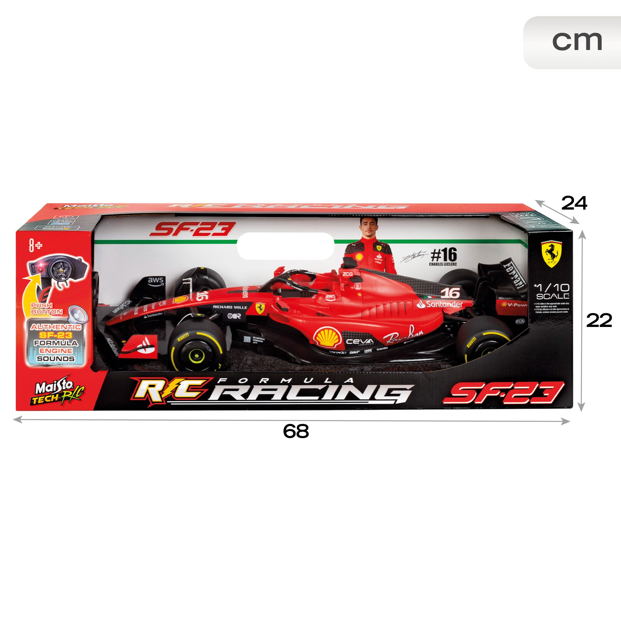 Maisto Carro telecomandado F1 2023 Ferrari SF-23 Charles Leclerc 1:10