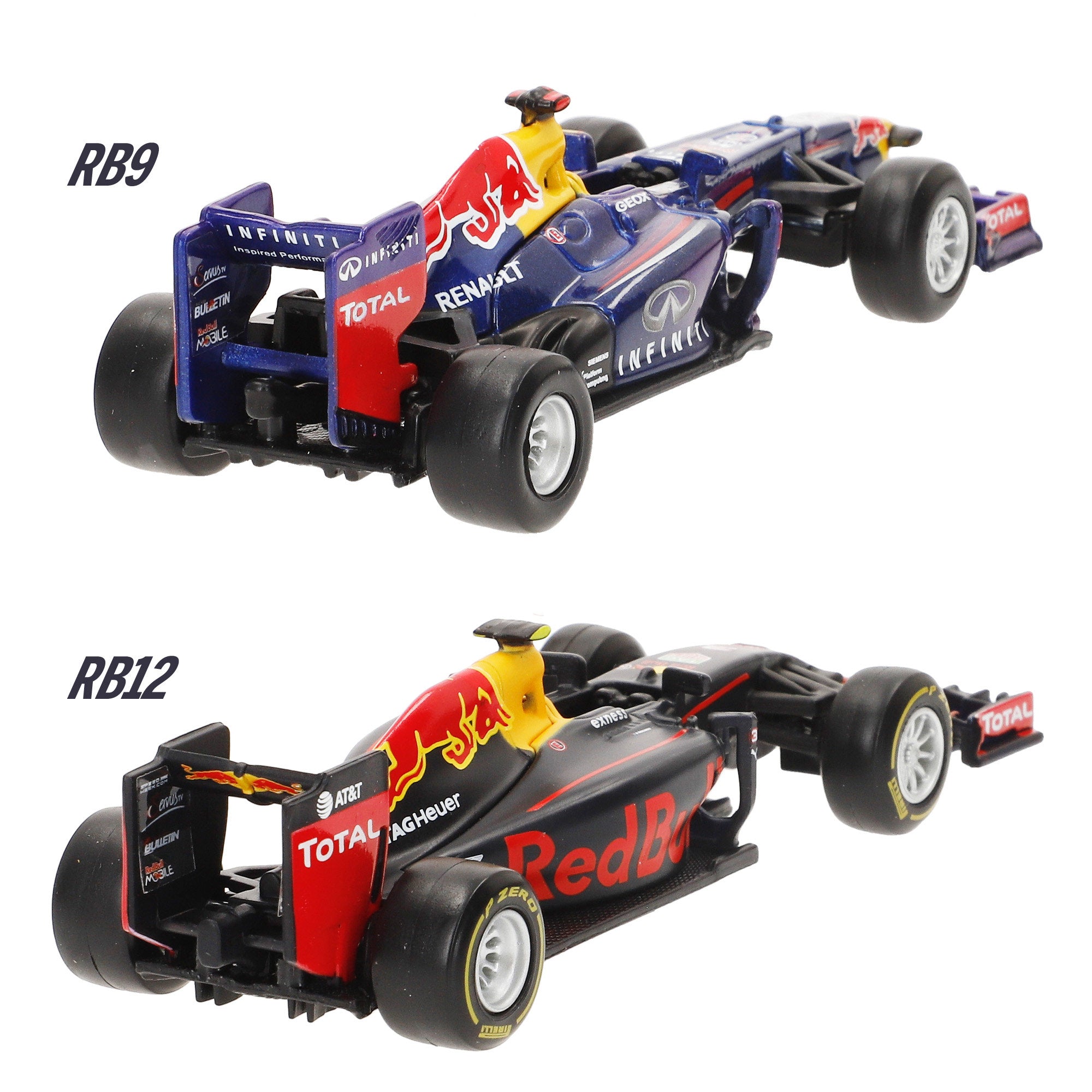 Burago Set 7 coches colección 1:43 F1 Red Bull con expositor