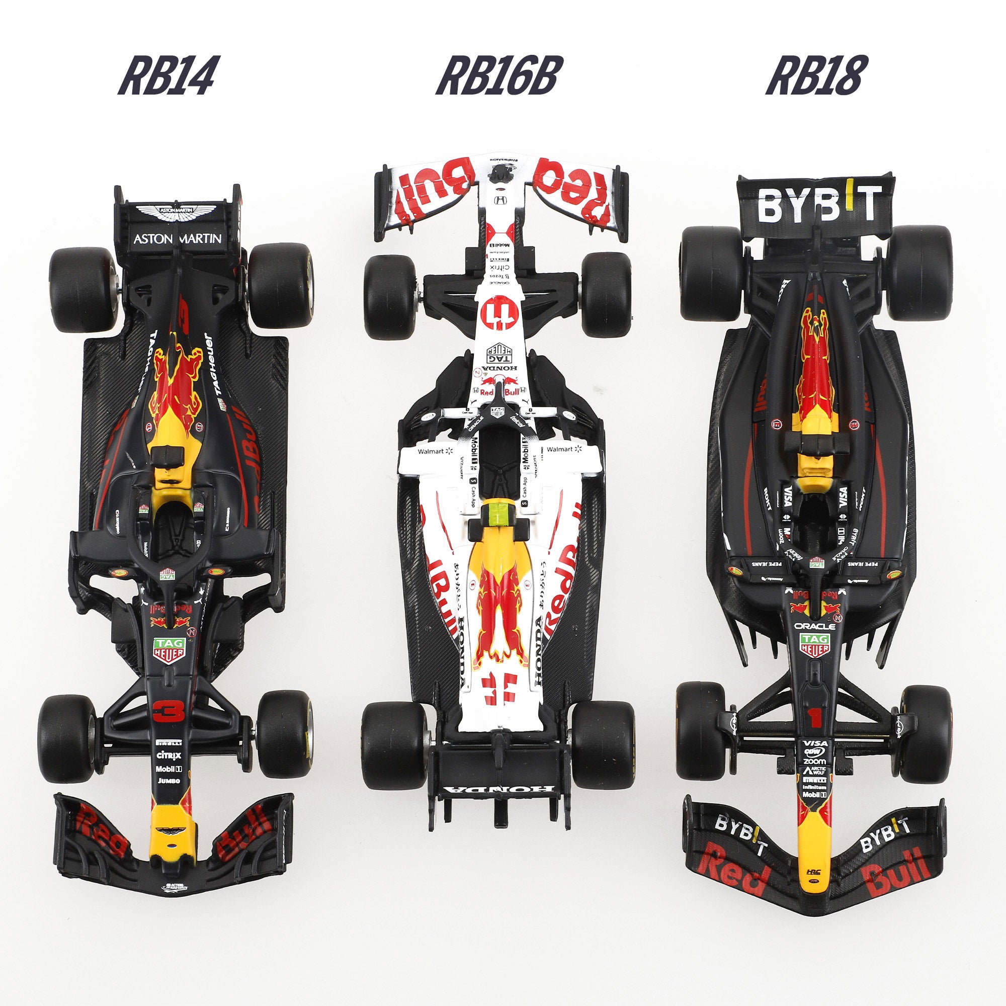 Burago Set 7 coches colección 1:43 F1 Red Bull con expositor