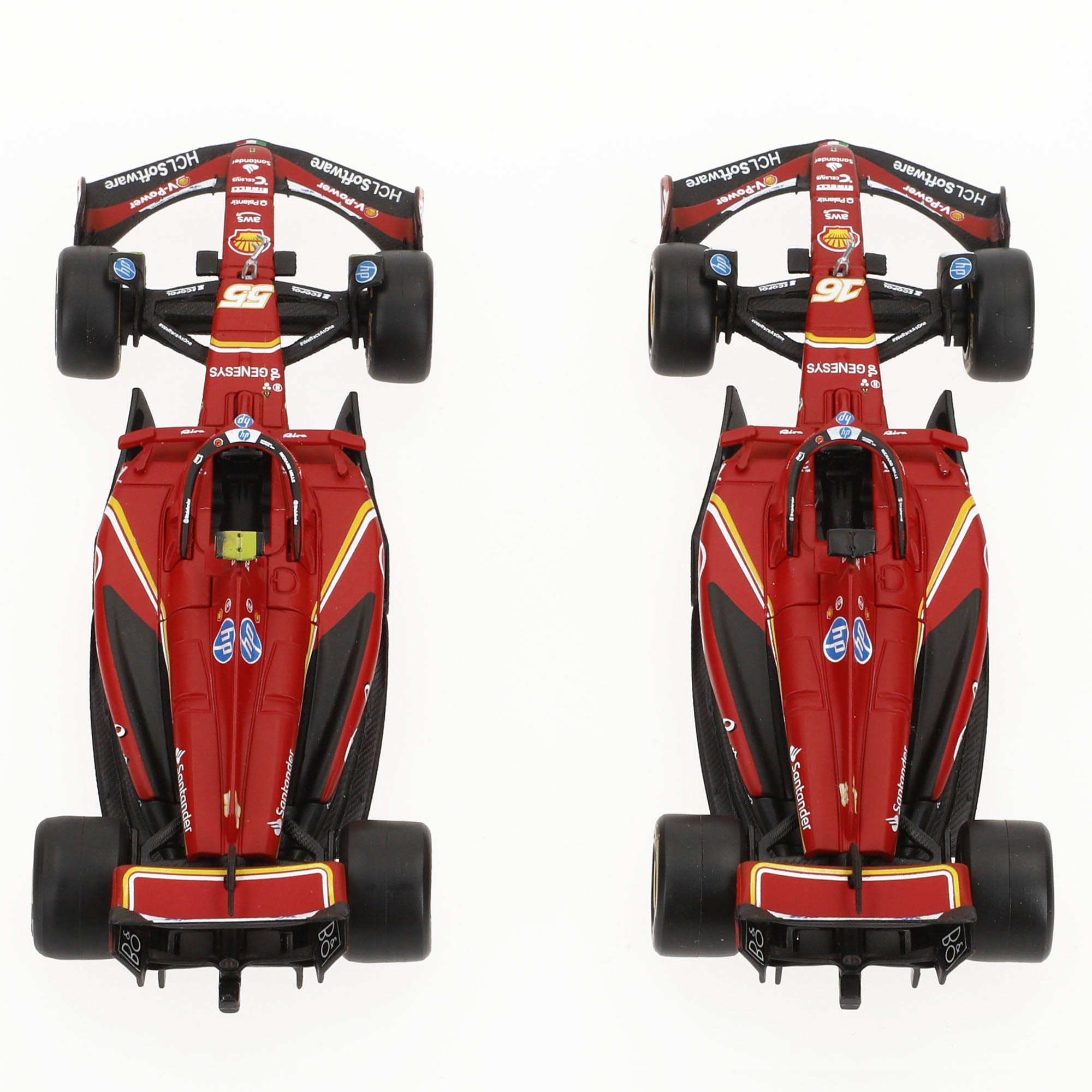 Burago Set 2 coches 1:43 Ferrari SF-24 Sainz y Leclerc F1 2024