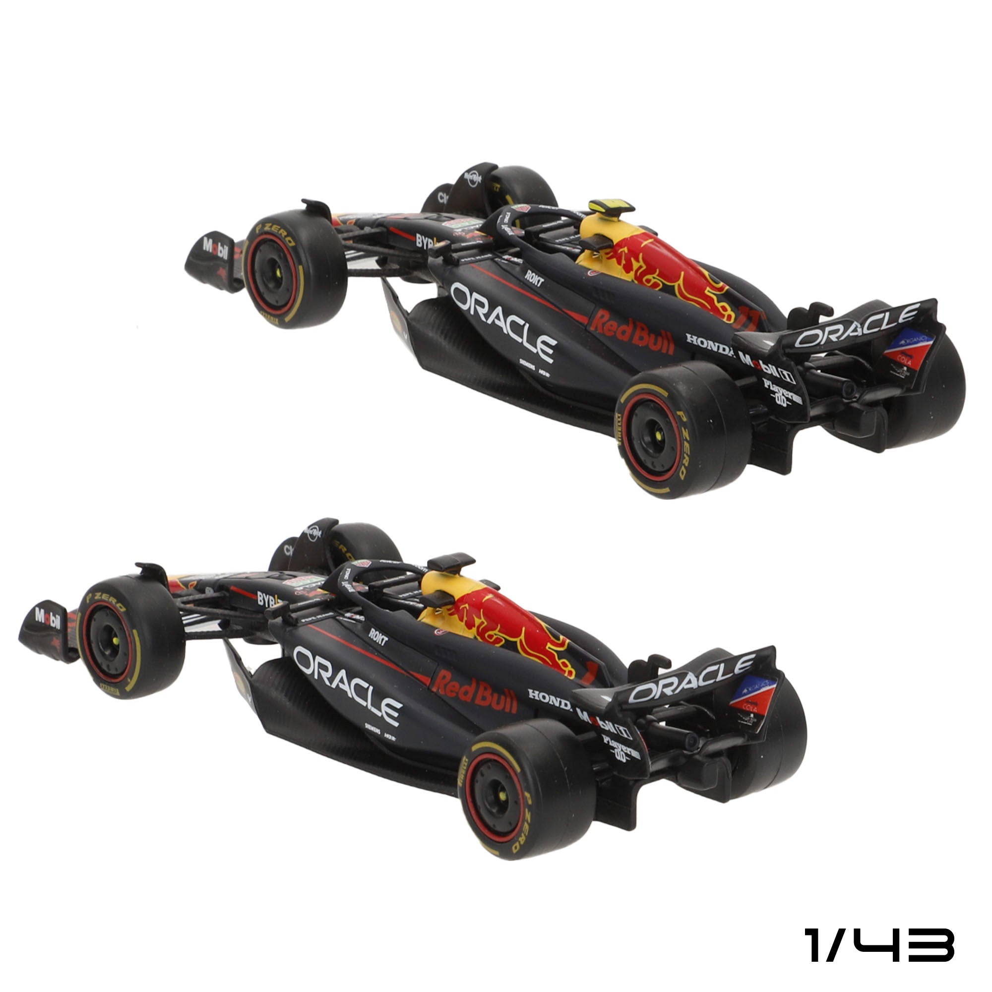 Burago Set 2 coches 1:43 Oracle Red Bull RB20 Max Verstappen y Sergio Pérez F1 2024