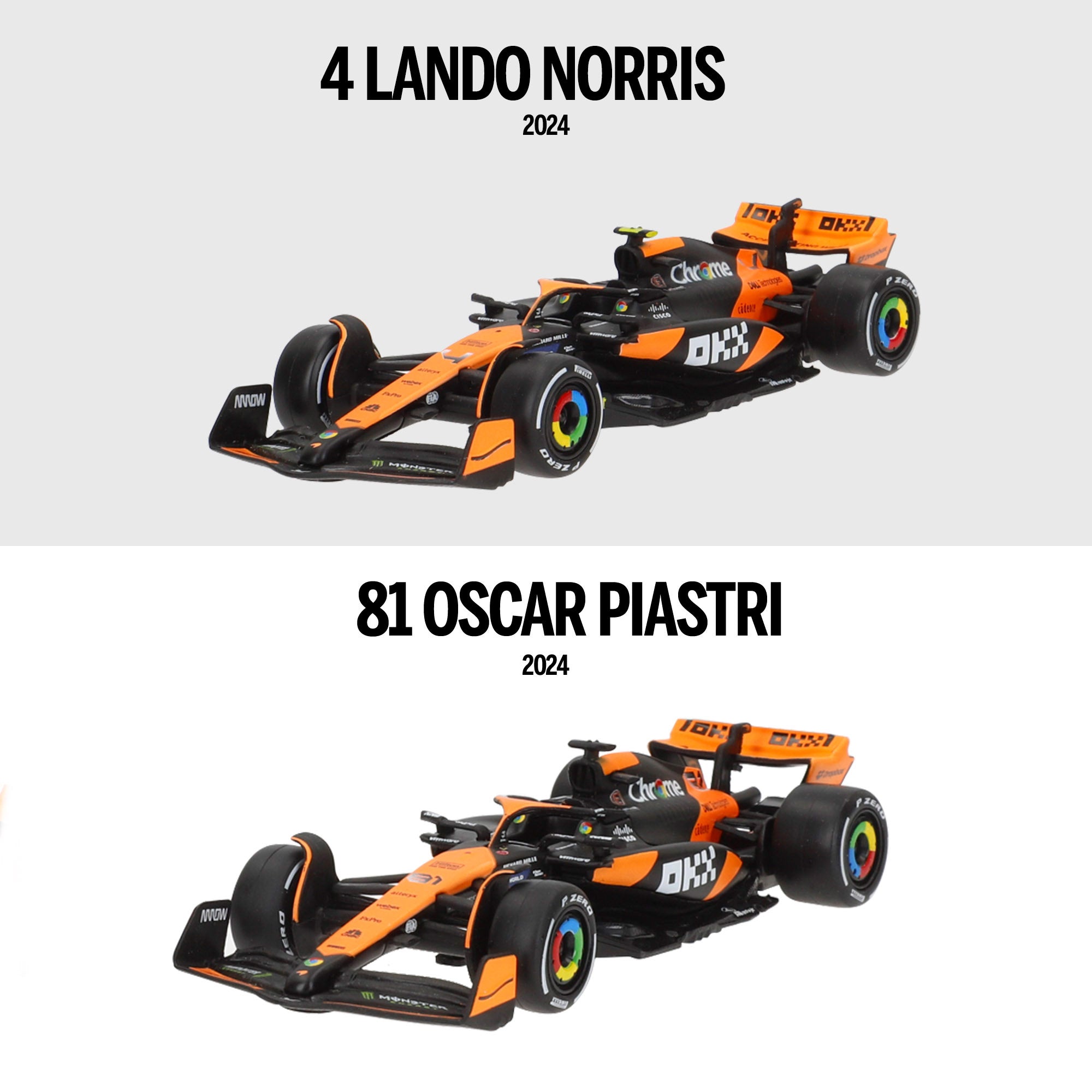 Burago Set 2 coches 1:43 McLaren MCL38 Piastri y Norris F1 2024