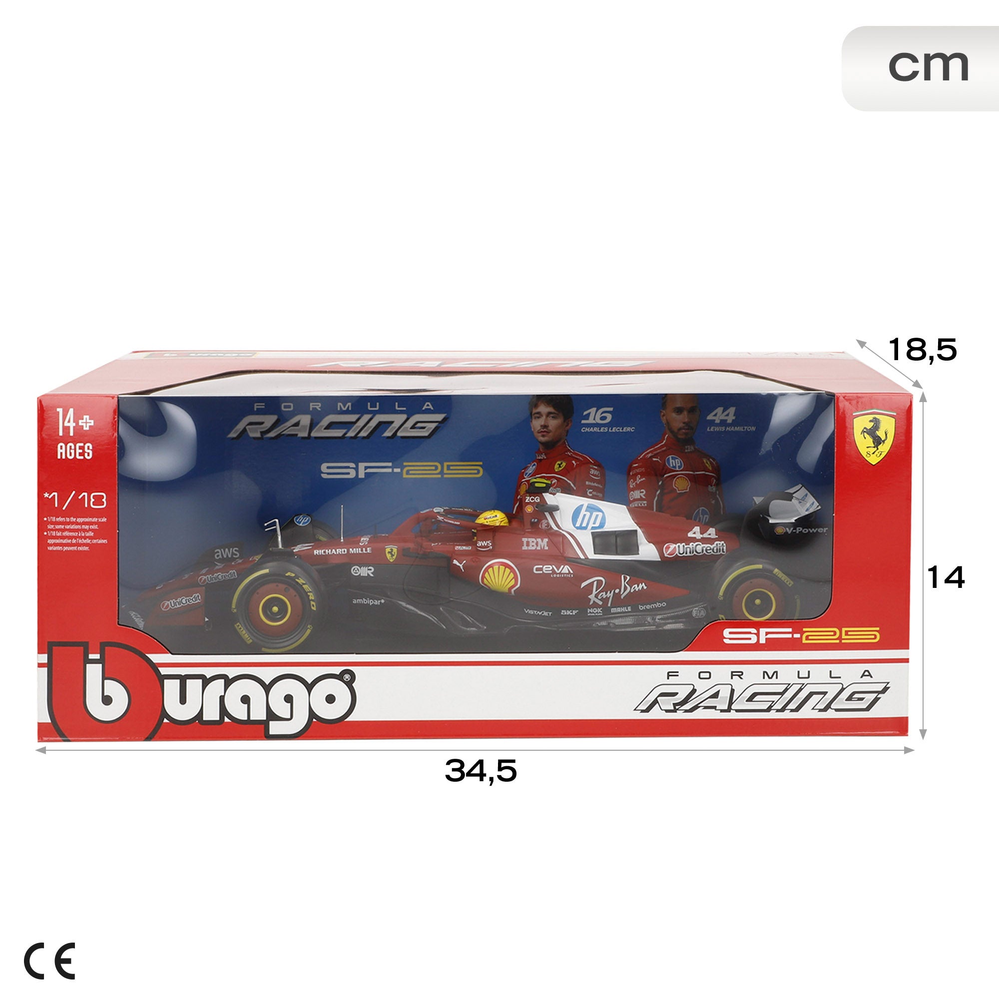 Burago Coche 1:18 Ferrari SF-25 Hamilton F1 2025