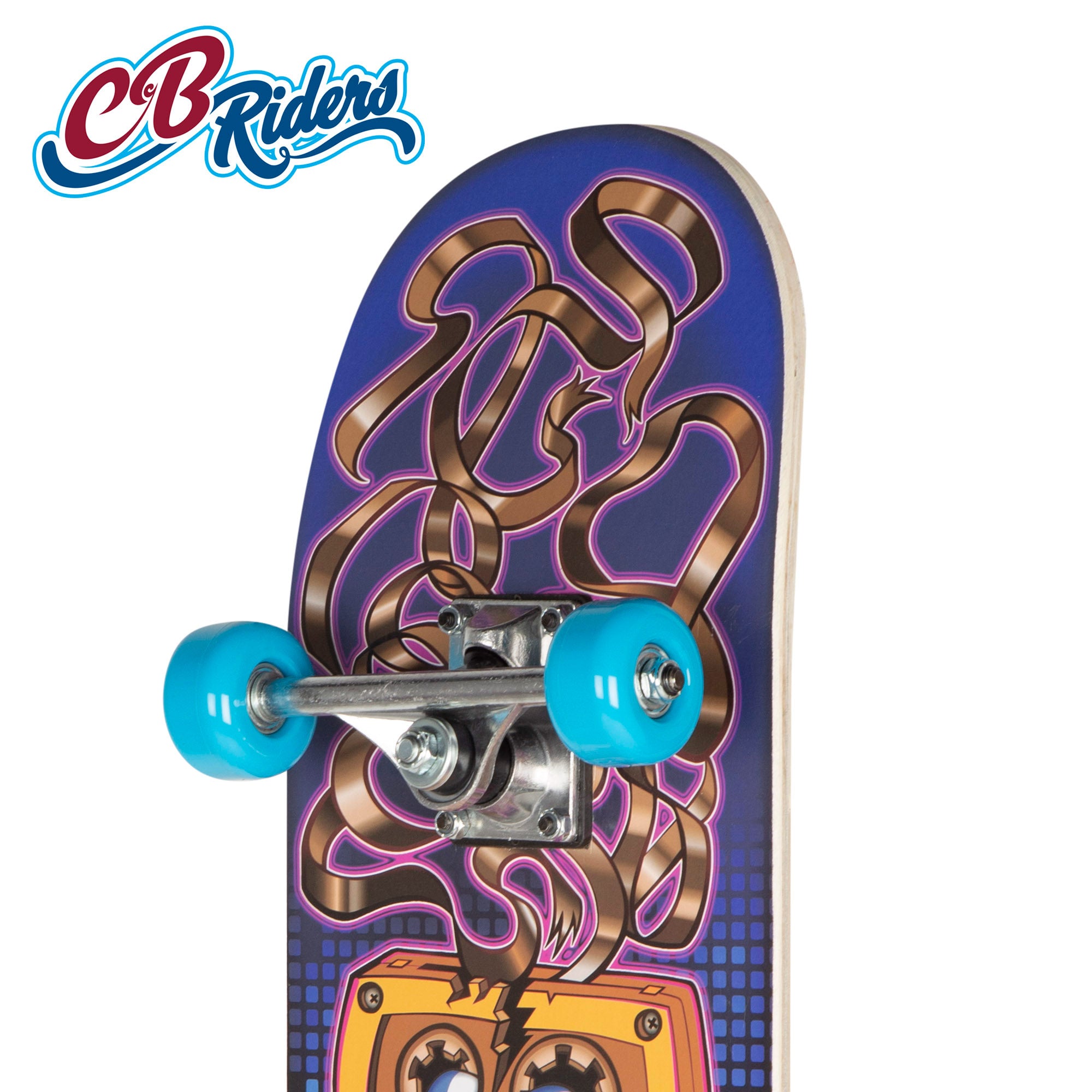 Monopatín madera Retro 80's hits con eje de aluminio 79x20 cm CB Riders