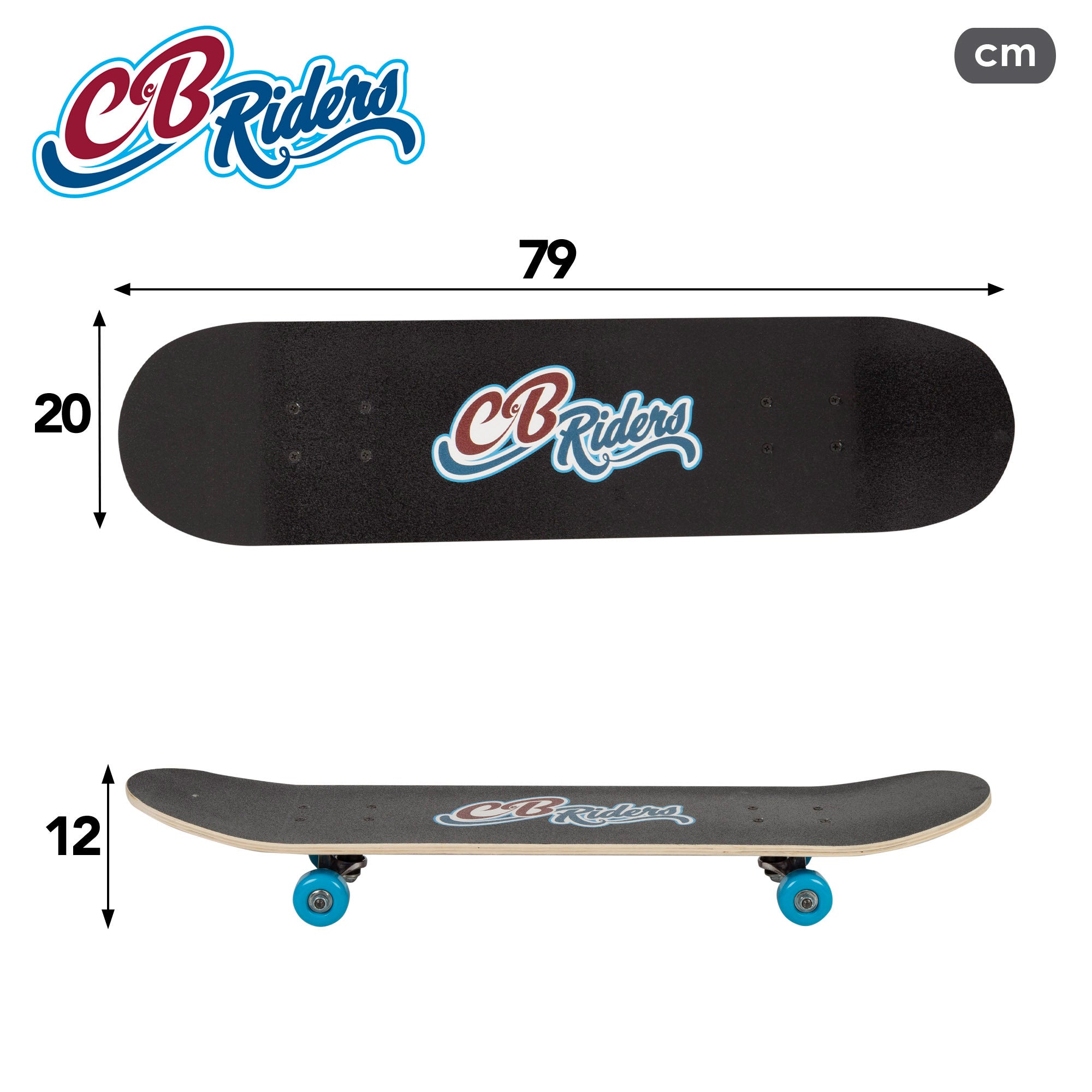 Monopatín madera Retro 80's hits con eje de aluminio 79x20 cm CB Riders