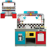 WOOMAX Cocinita de madera y bar retro