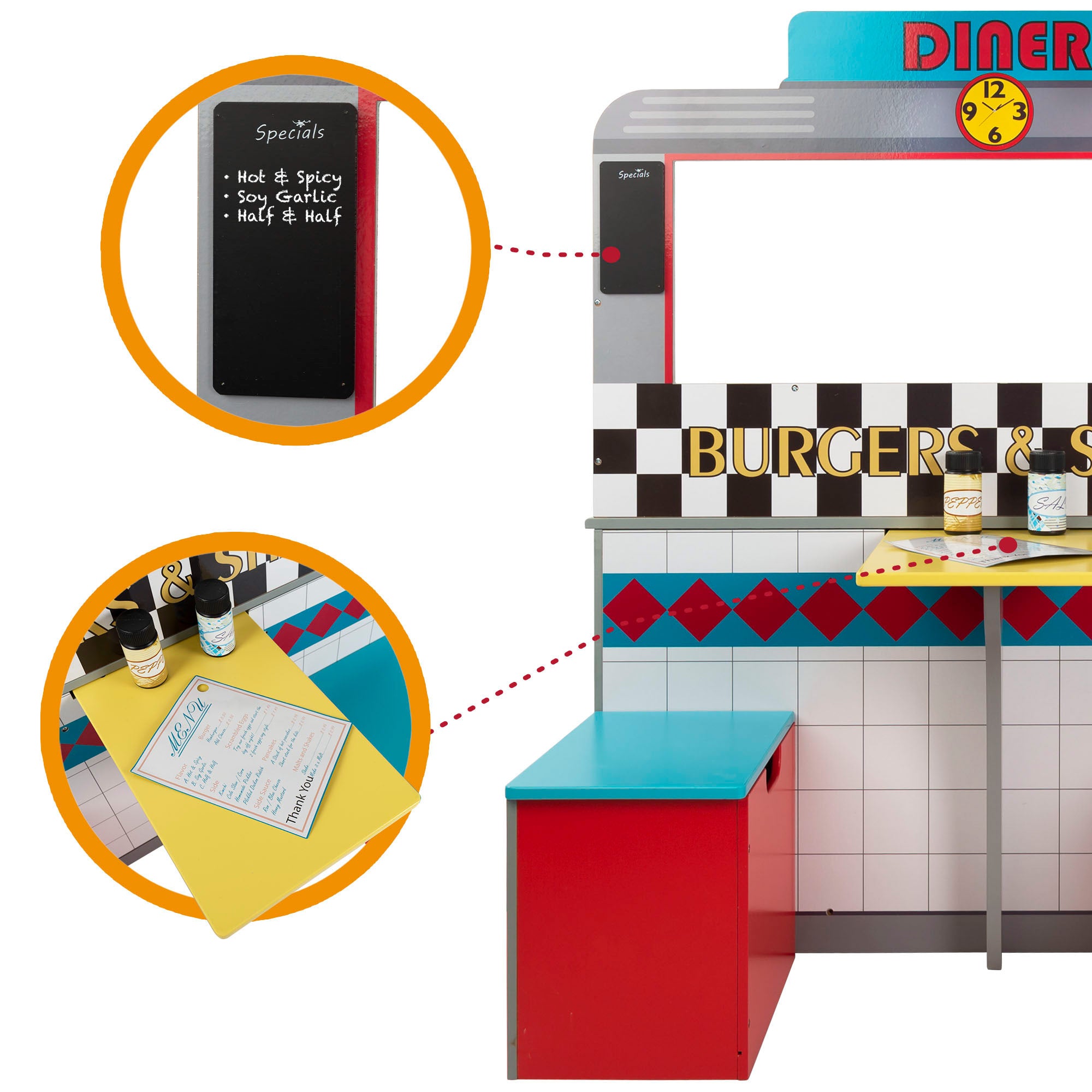 WOOMAX Cocinita de madera y bar retro