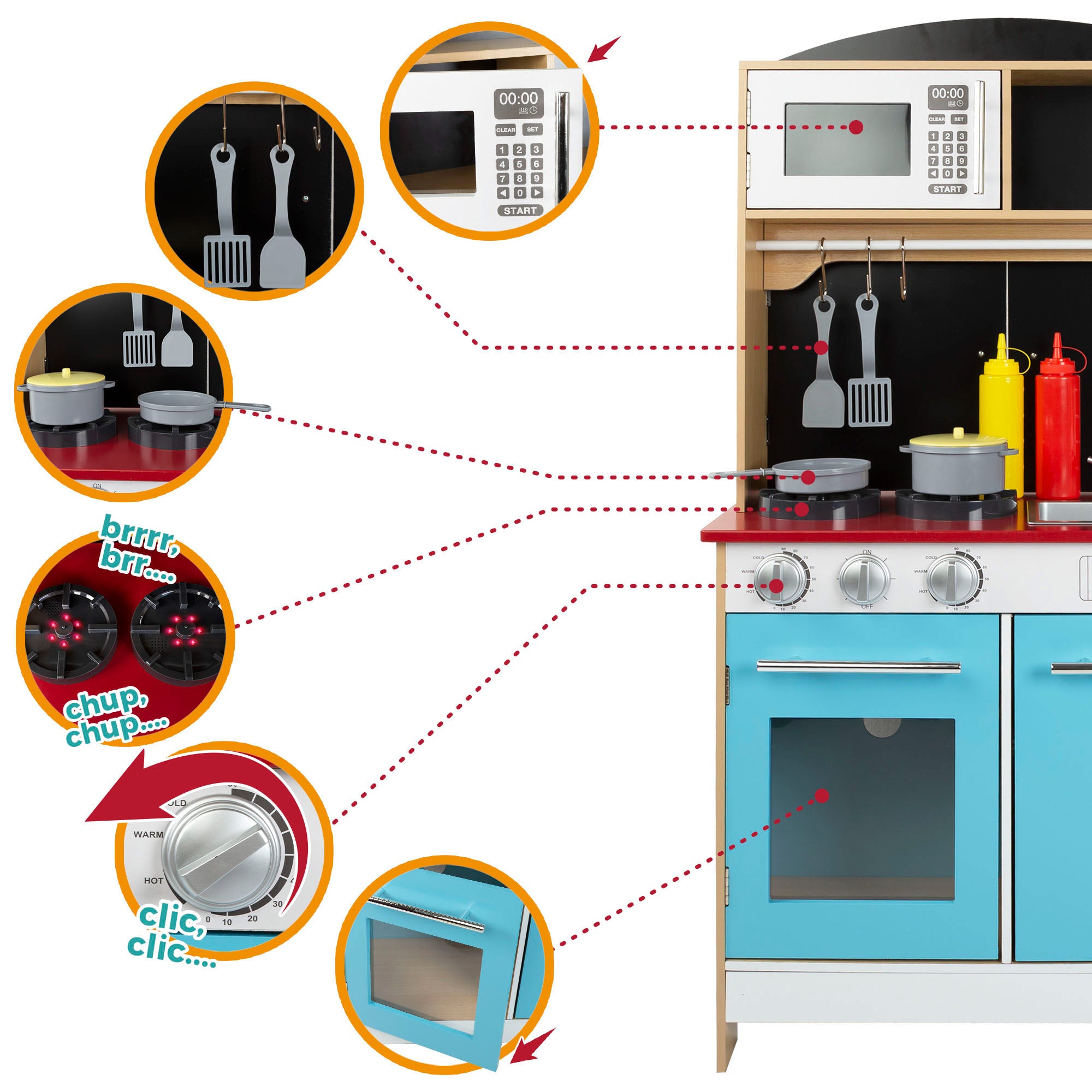 WOOMAX Heladería con cocinita de madera 2 en 1