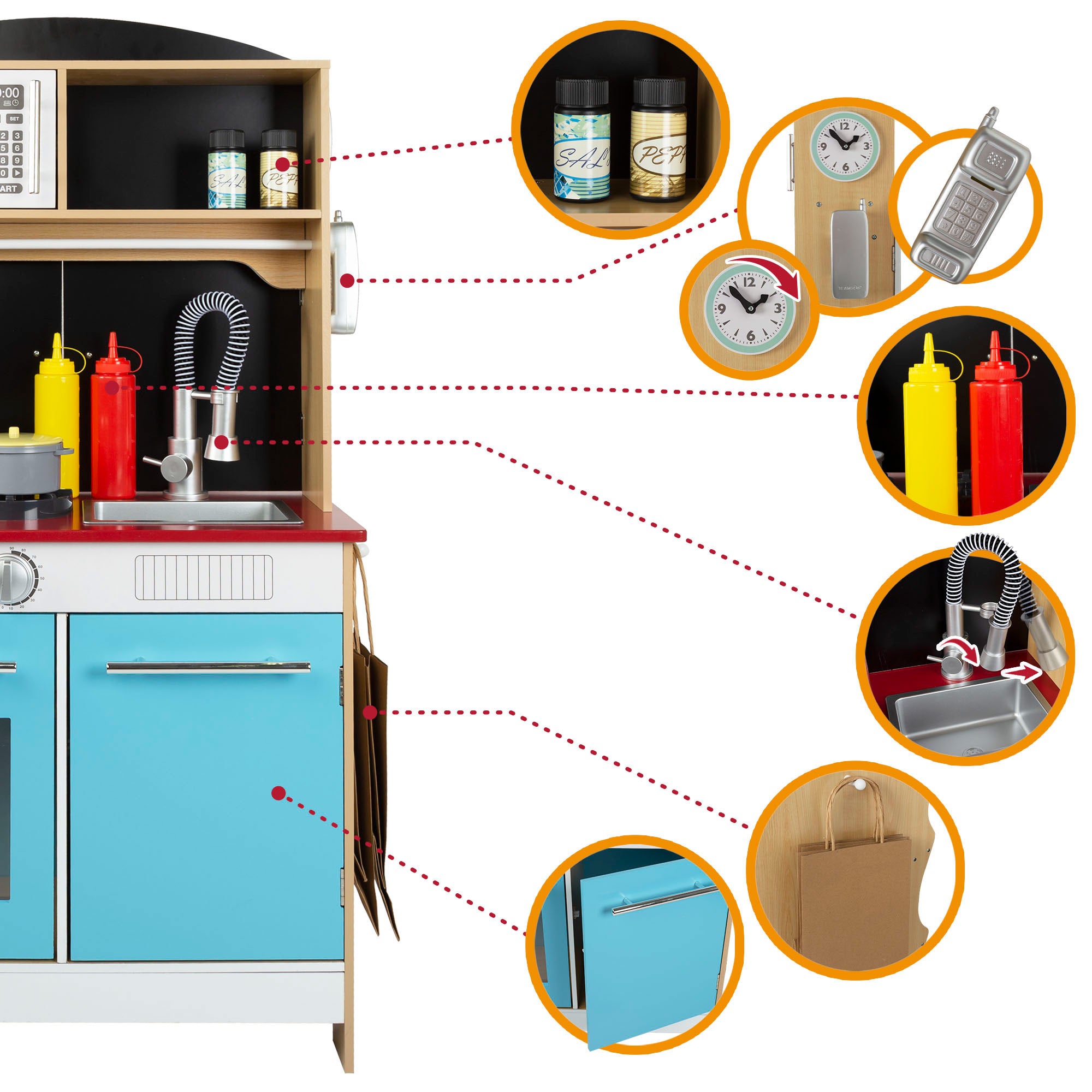 WOOMAX Heladería con cocinita de madera 2 en 1