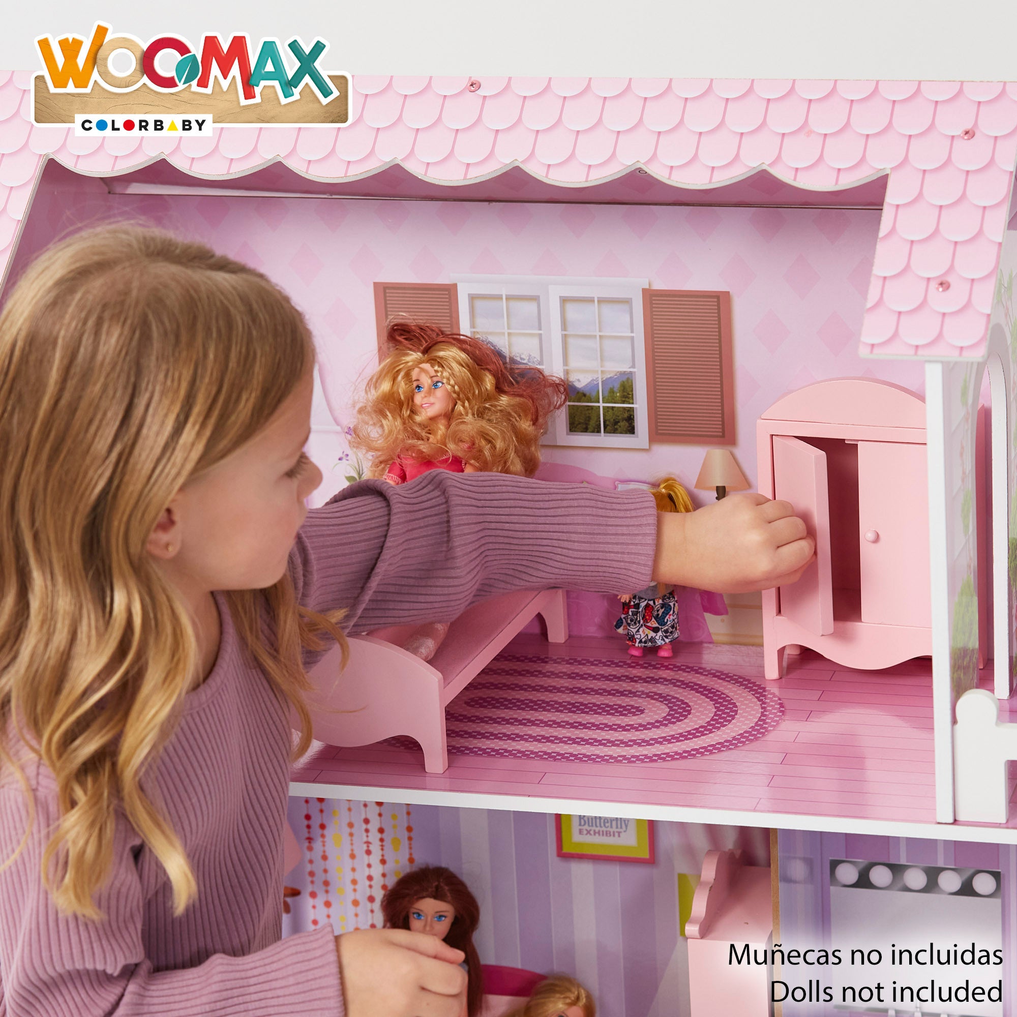 WOOMAX Casa de muñecas de madera