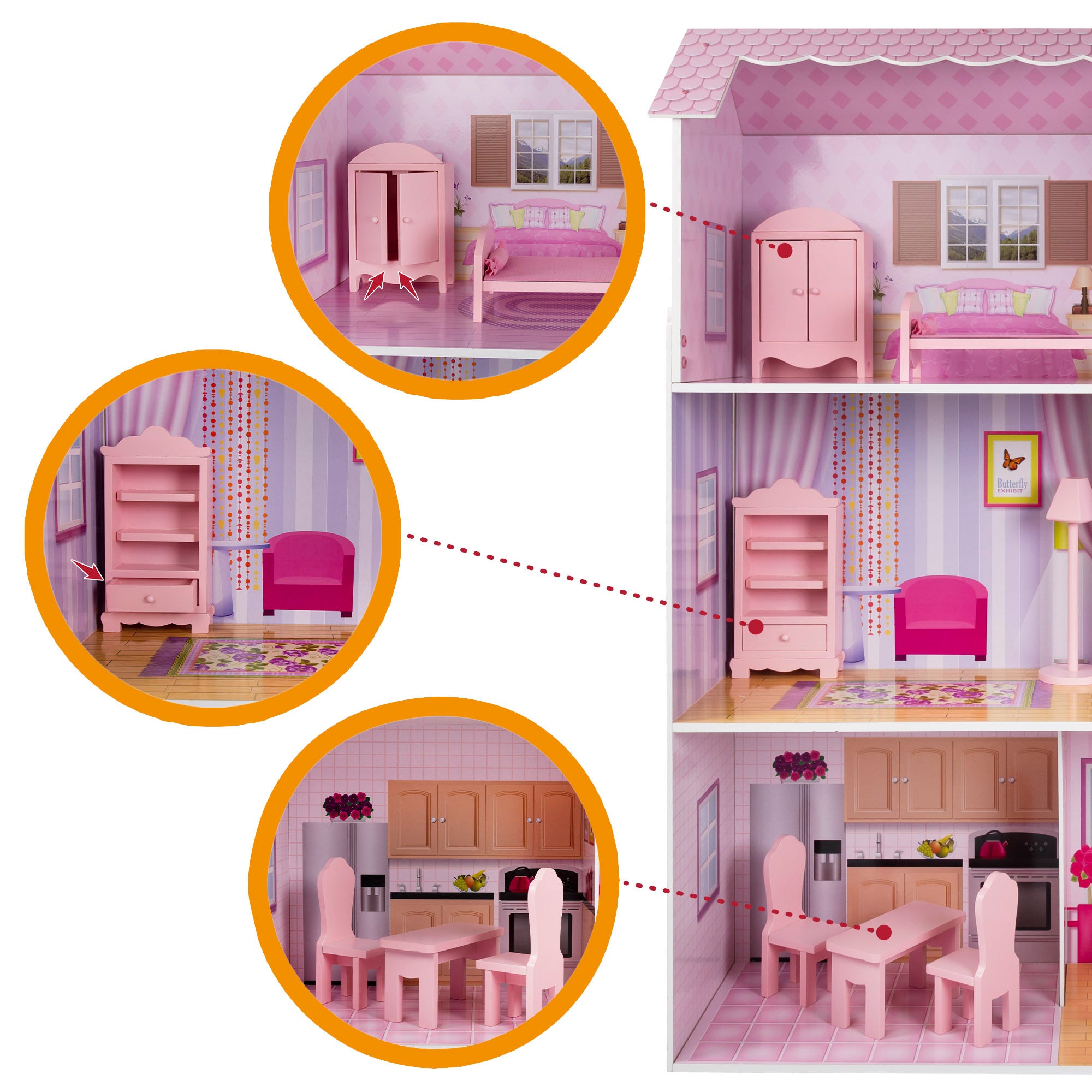 WOOMAX Casa de muñecas de madera