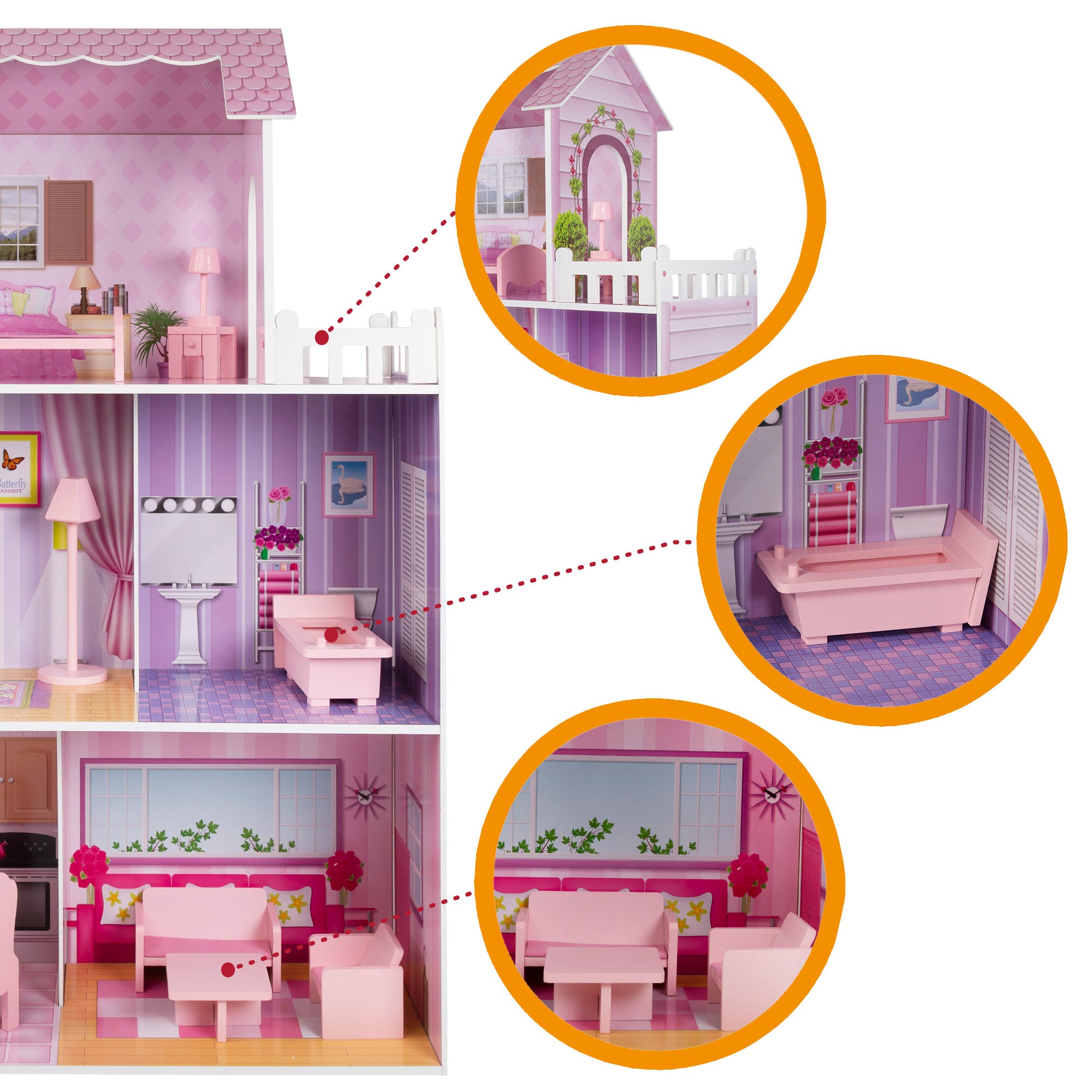 WOOMAX Casa de muñecas de madera