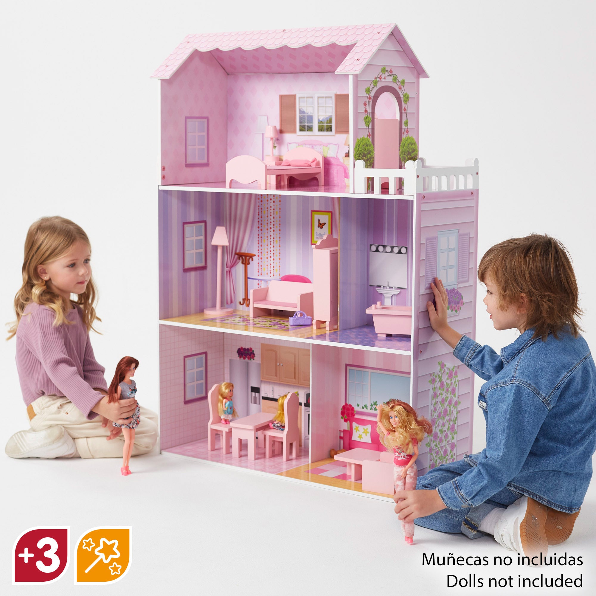 WOOMAX Casa de muñecas de madera